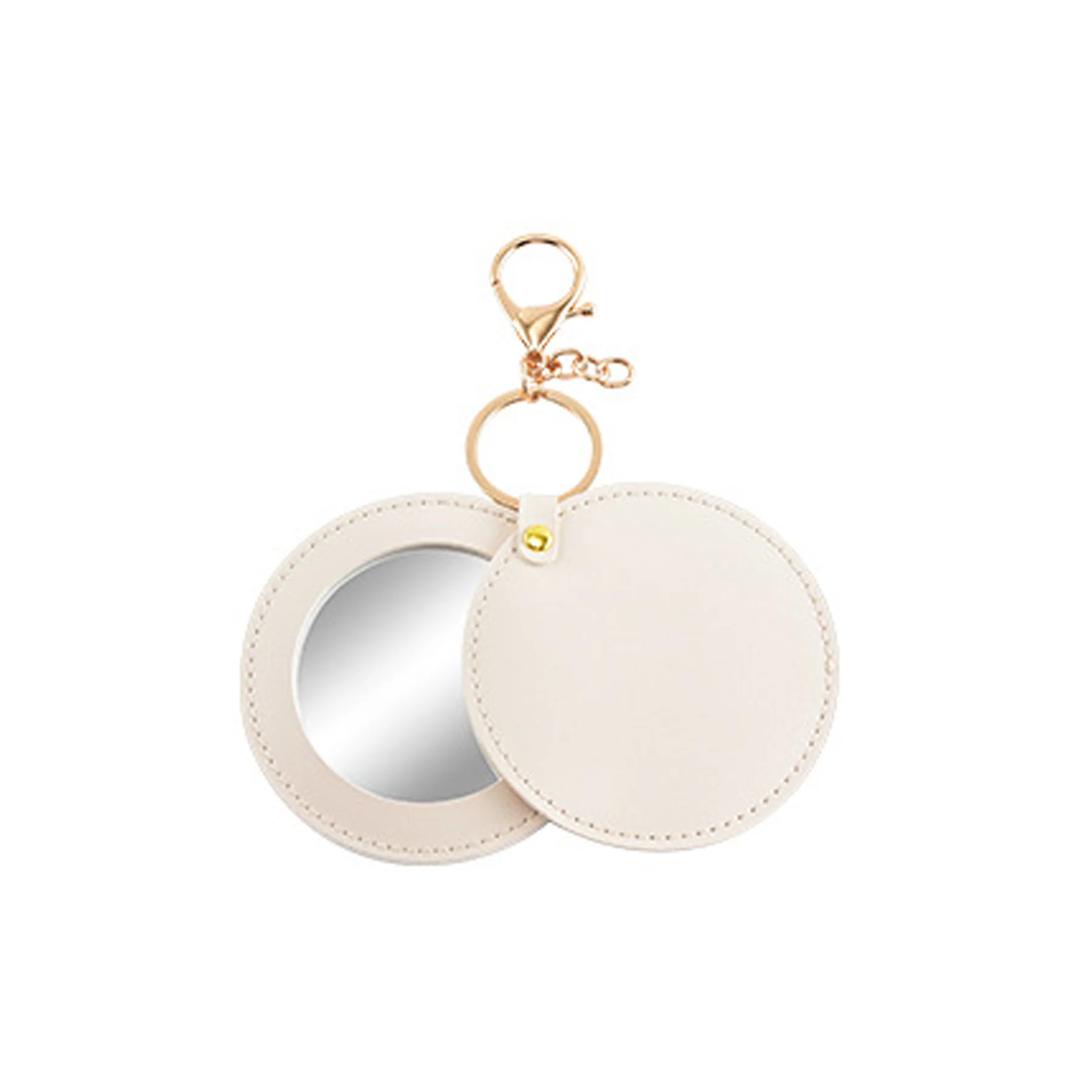 Round Leather Compact Mirror
