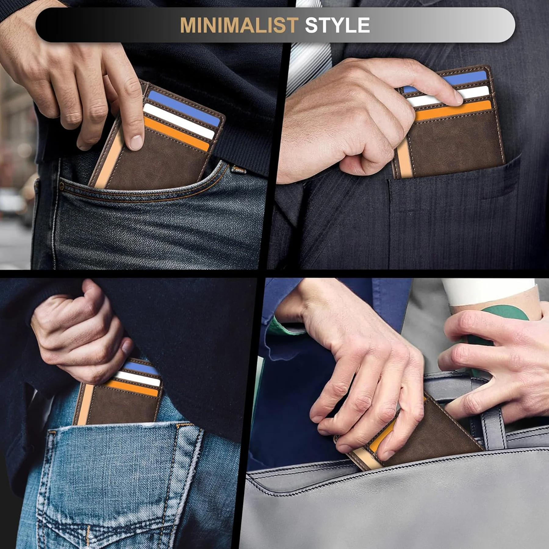 Simple Leather Slim Wallet Card Holder