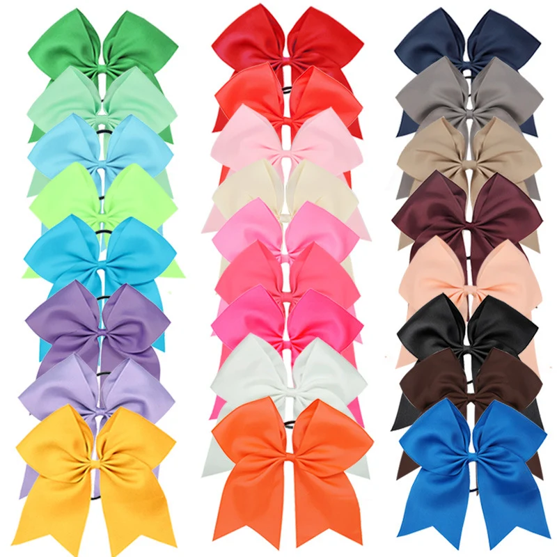 Jumbo 8 Inch Cheer Hair Bow With Elastic Holder
