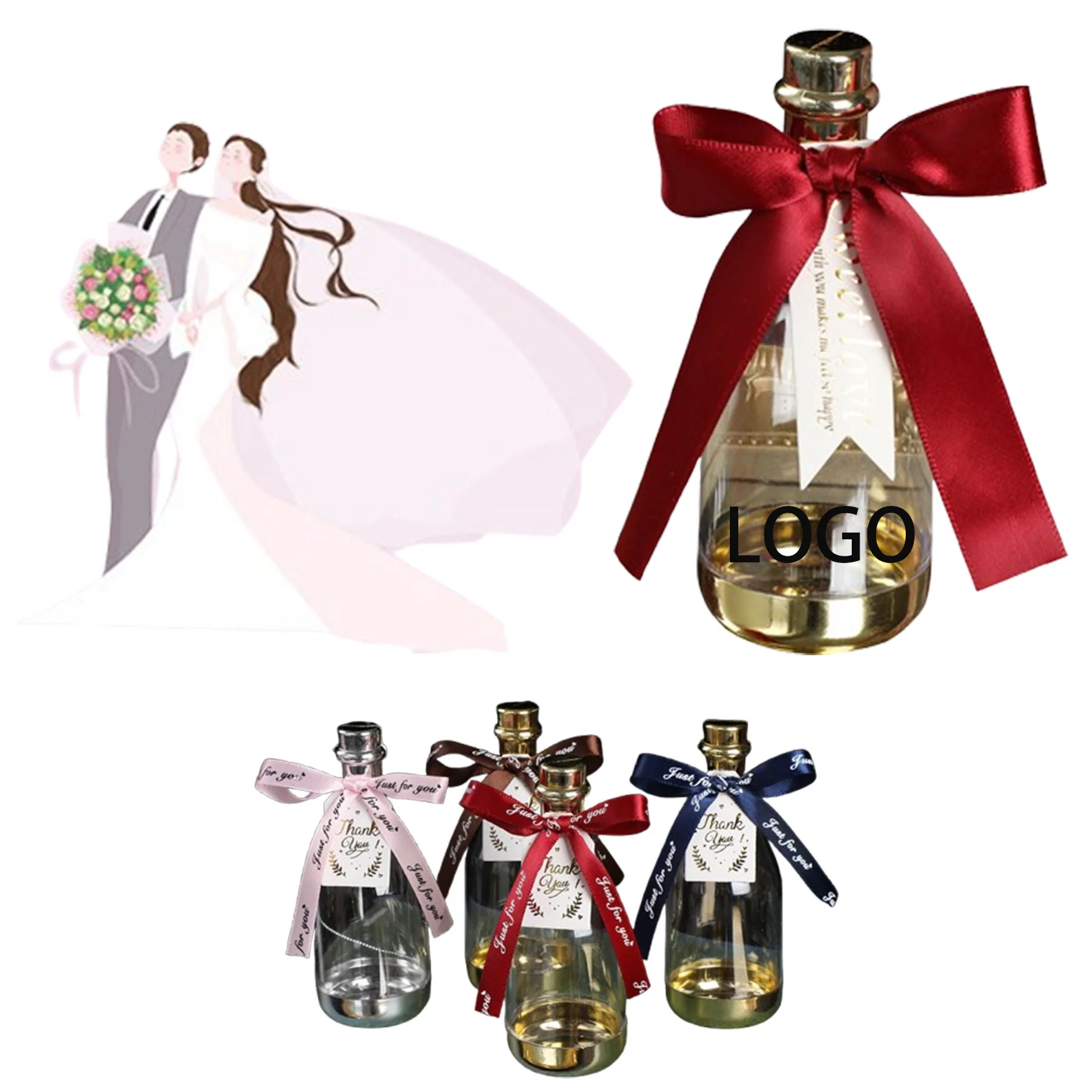 Champagne Bottle Shaped Wedding Candies Packaging Container