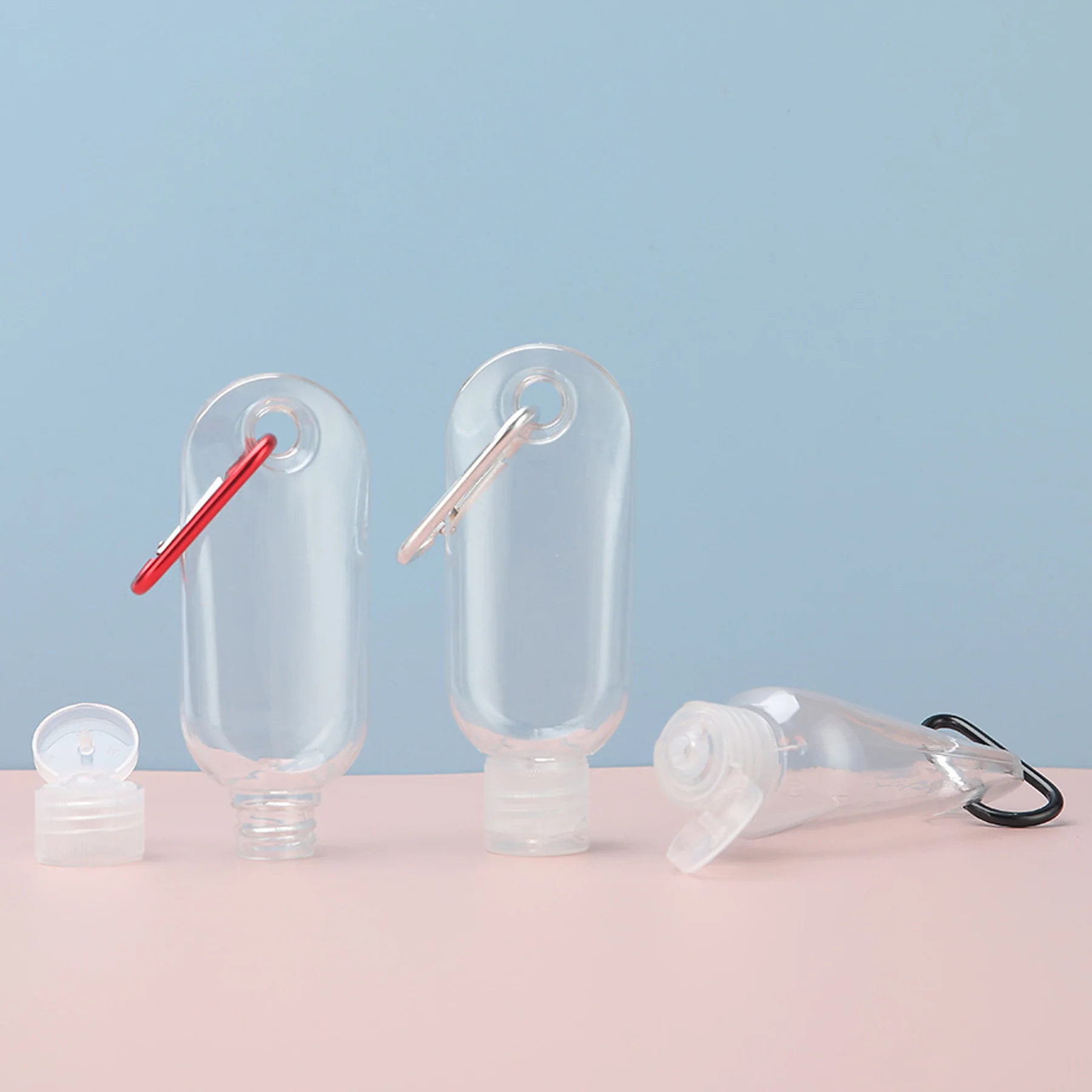 Travel-Sized Transparent Plastic Keychain For Hand Sanitizer