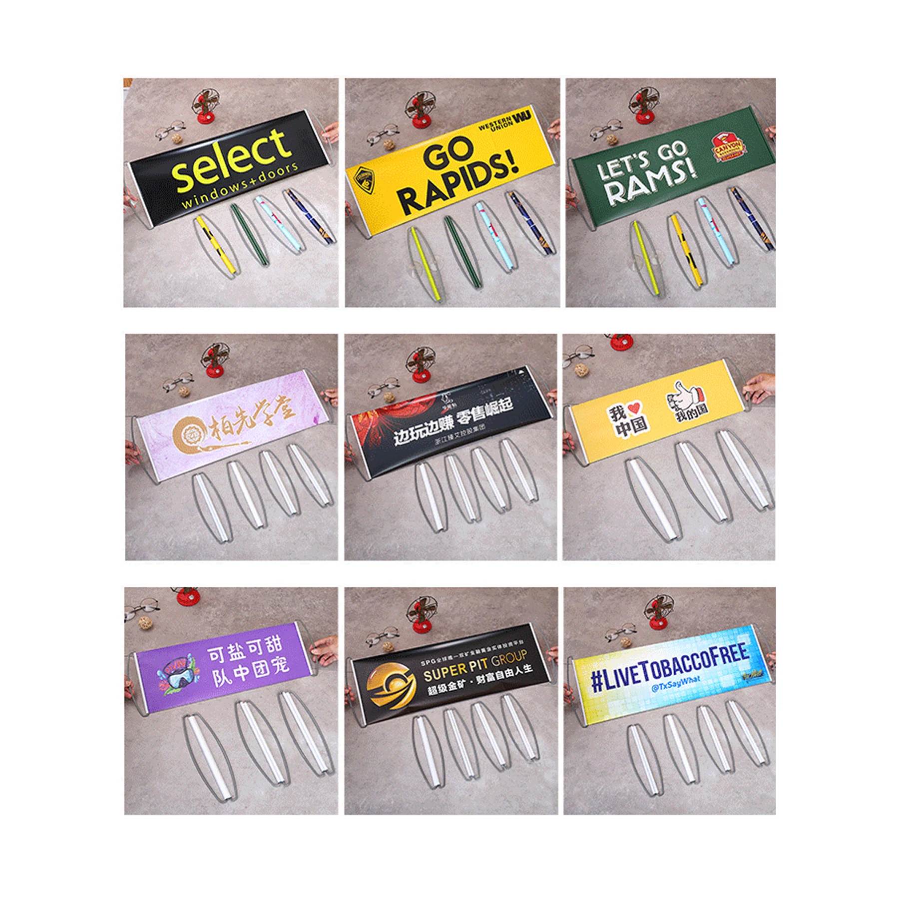 Custom Retractable Hand Held Scrolling Banner