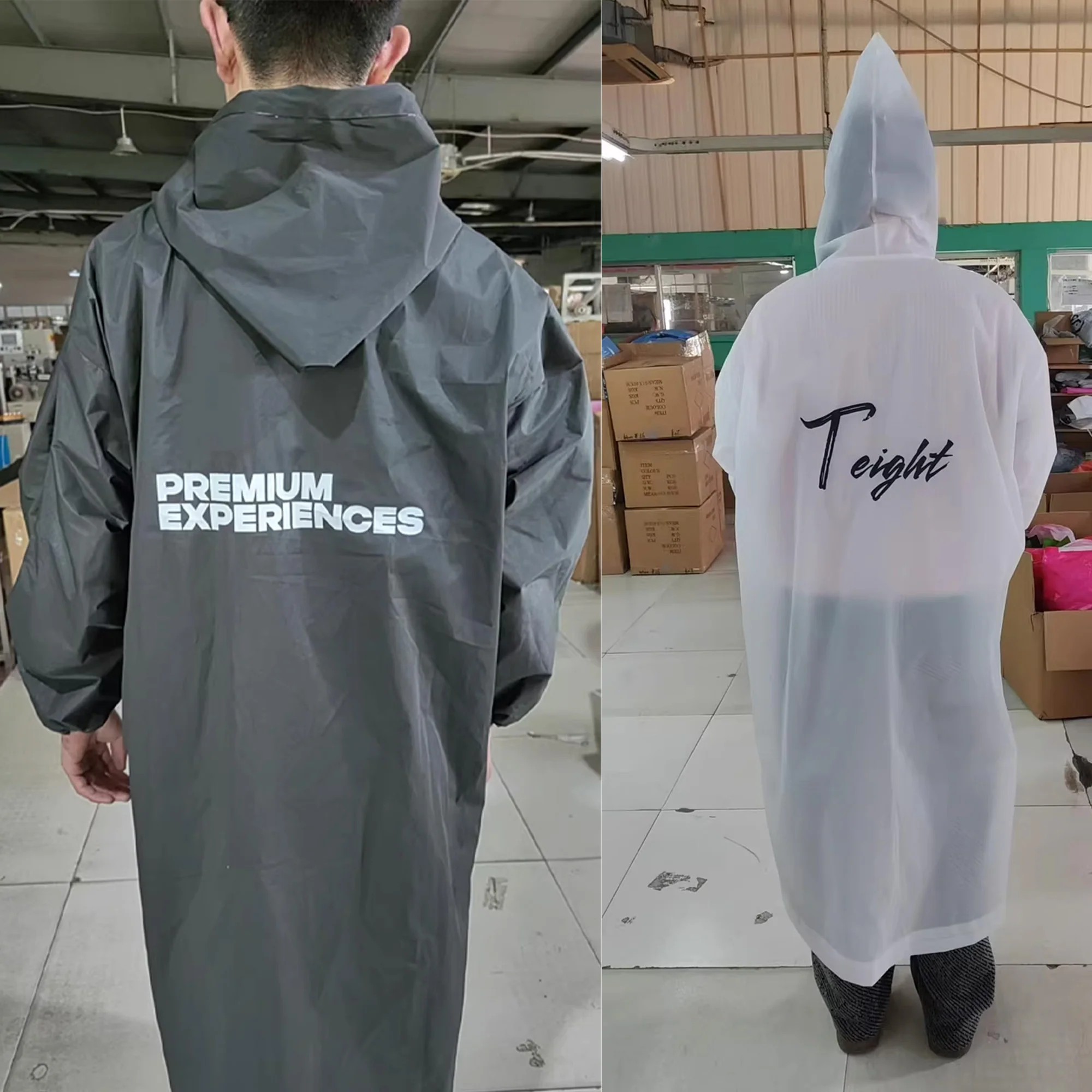 Reusable Raincoat With Drawstring Hood