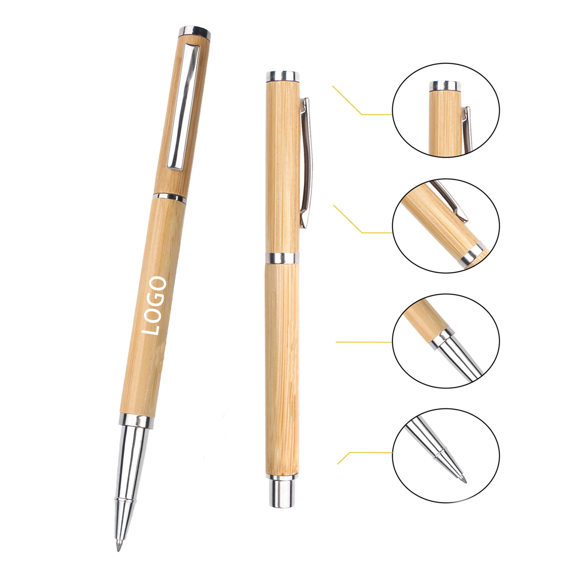 Bamboo Ballpoint Pen With Sleeve