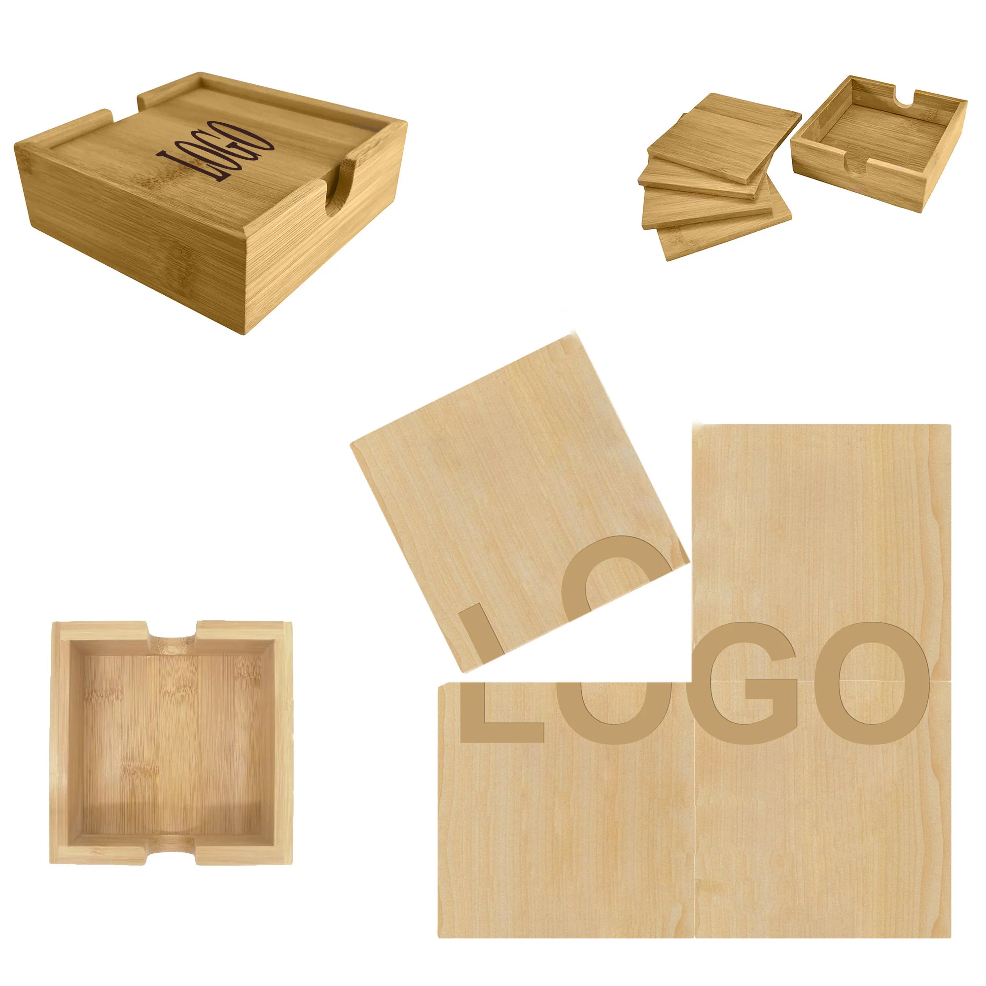 Bamboo Puzzle Coaster Set