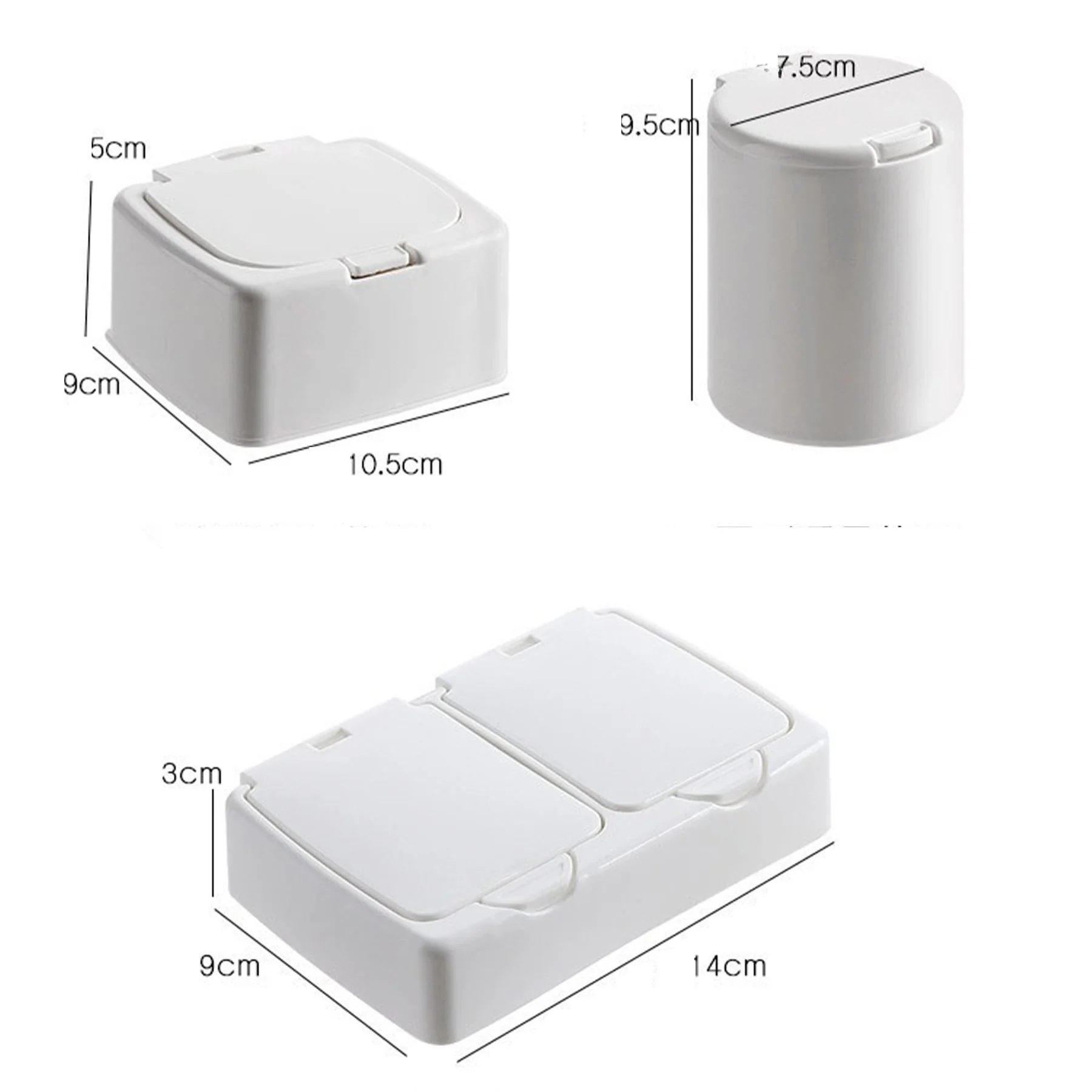 Press-Type Desktop Mini Storage Box Set Of 3 For Office