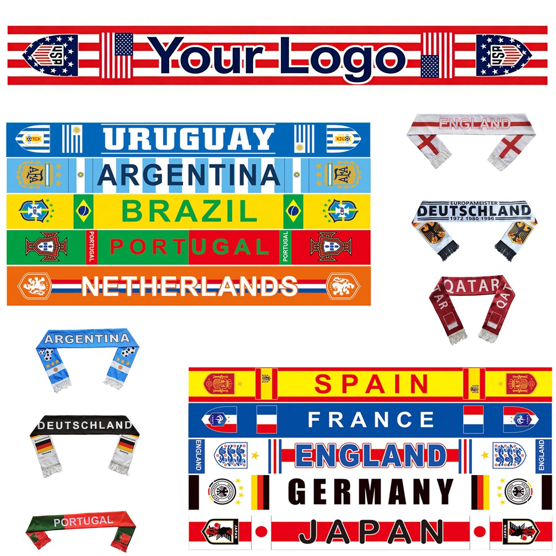 Custom 2026 World Cup Fan Scarves