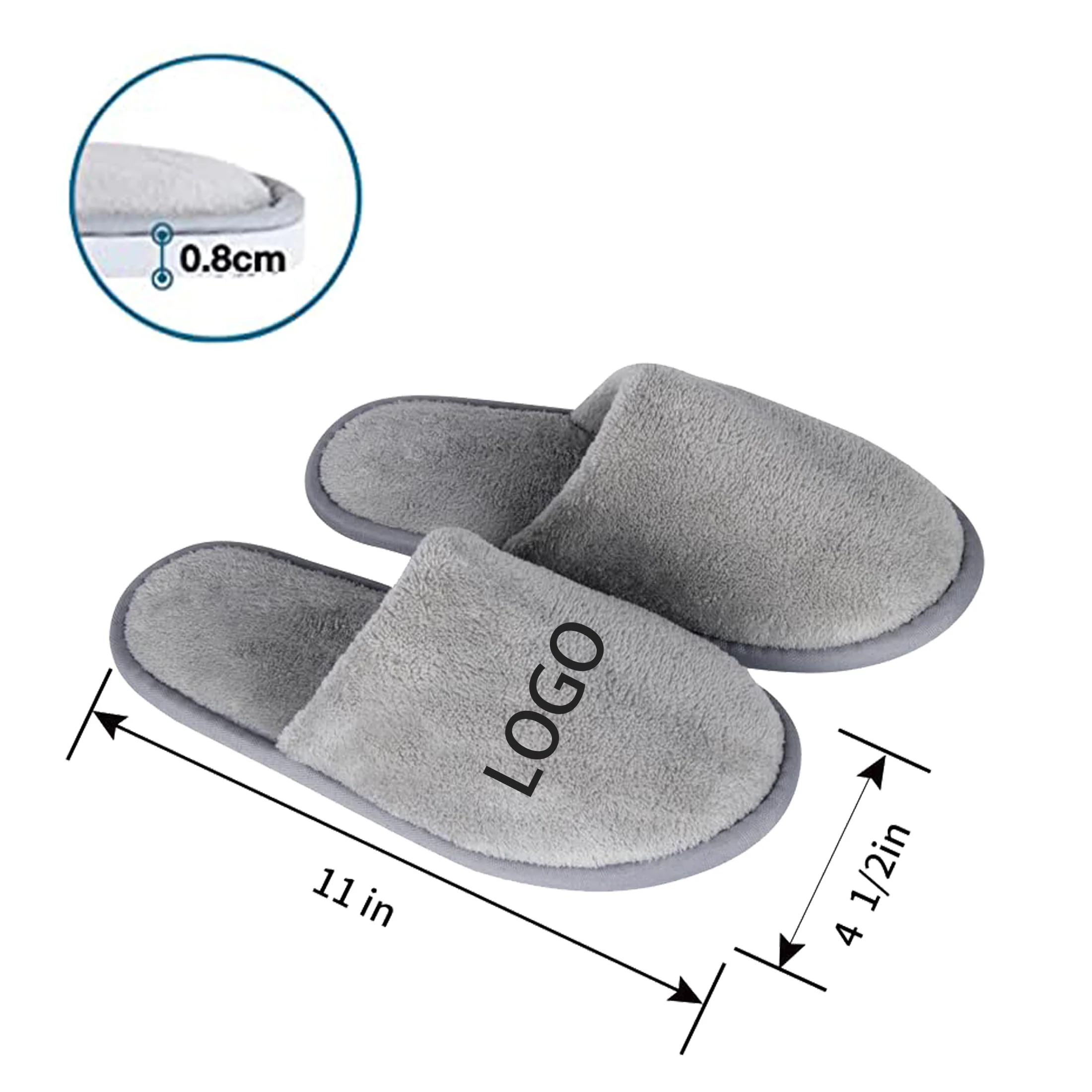 Coral Fleece Average Size Hotel Slippers