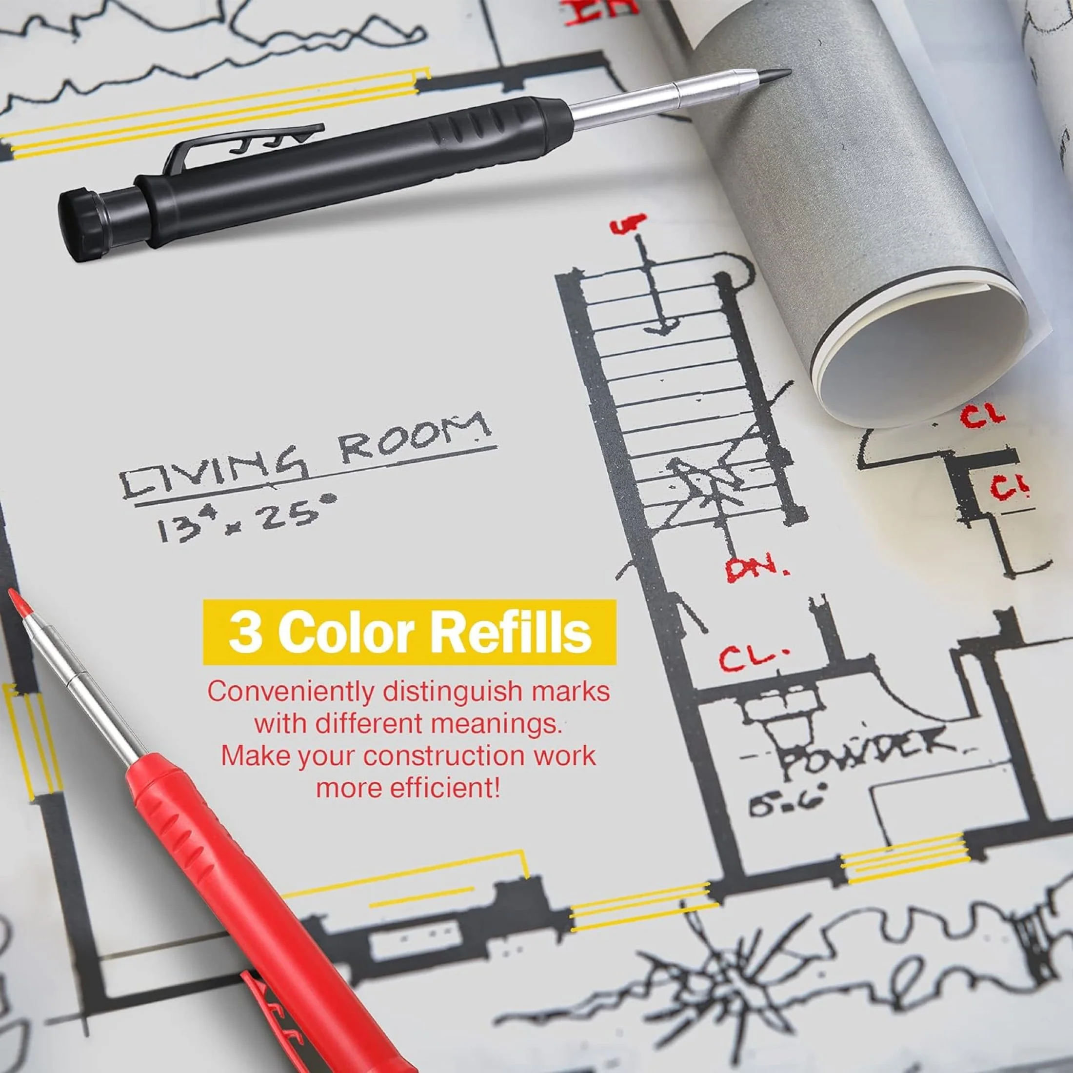 Carpenter Pencil Set With Sharpener