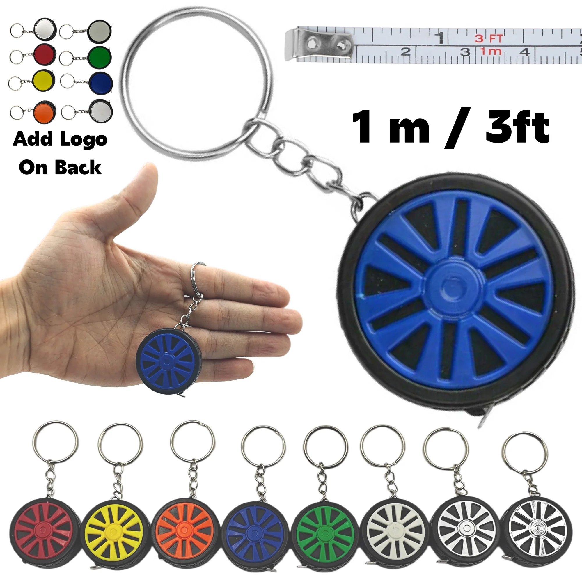 Custom Creative Tire Shape Tape Measure Keychain