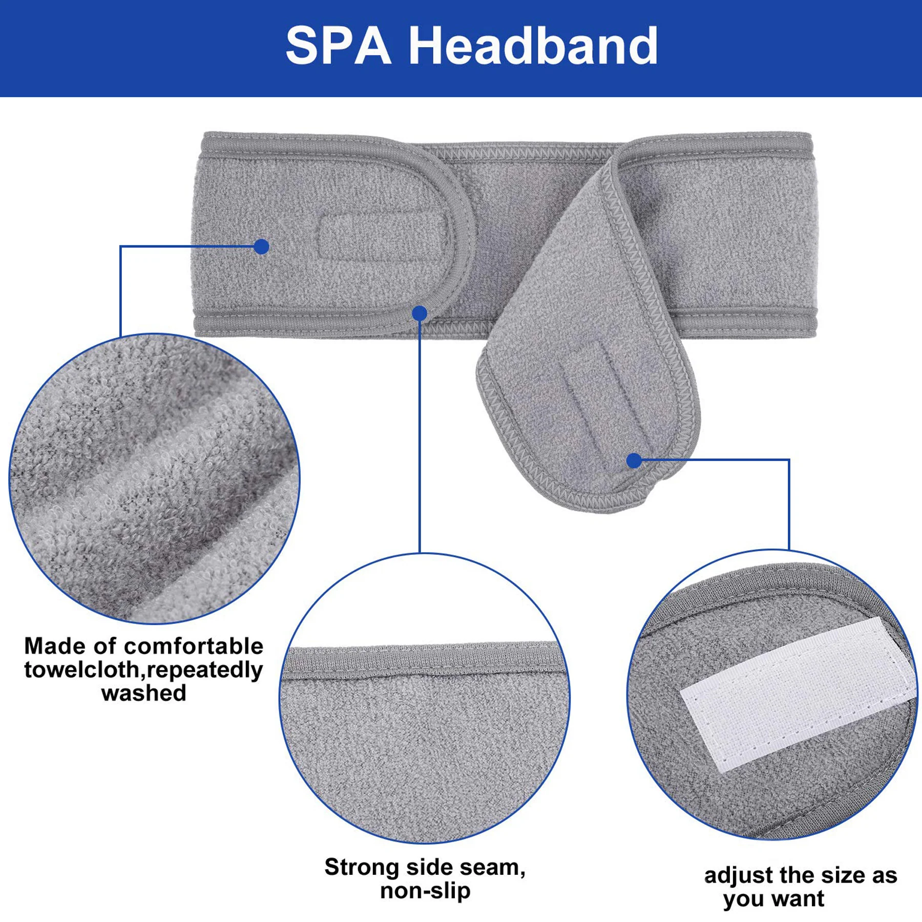 Facial Stretch Head Wrap Terry Cloth