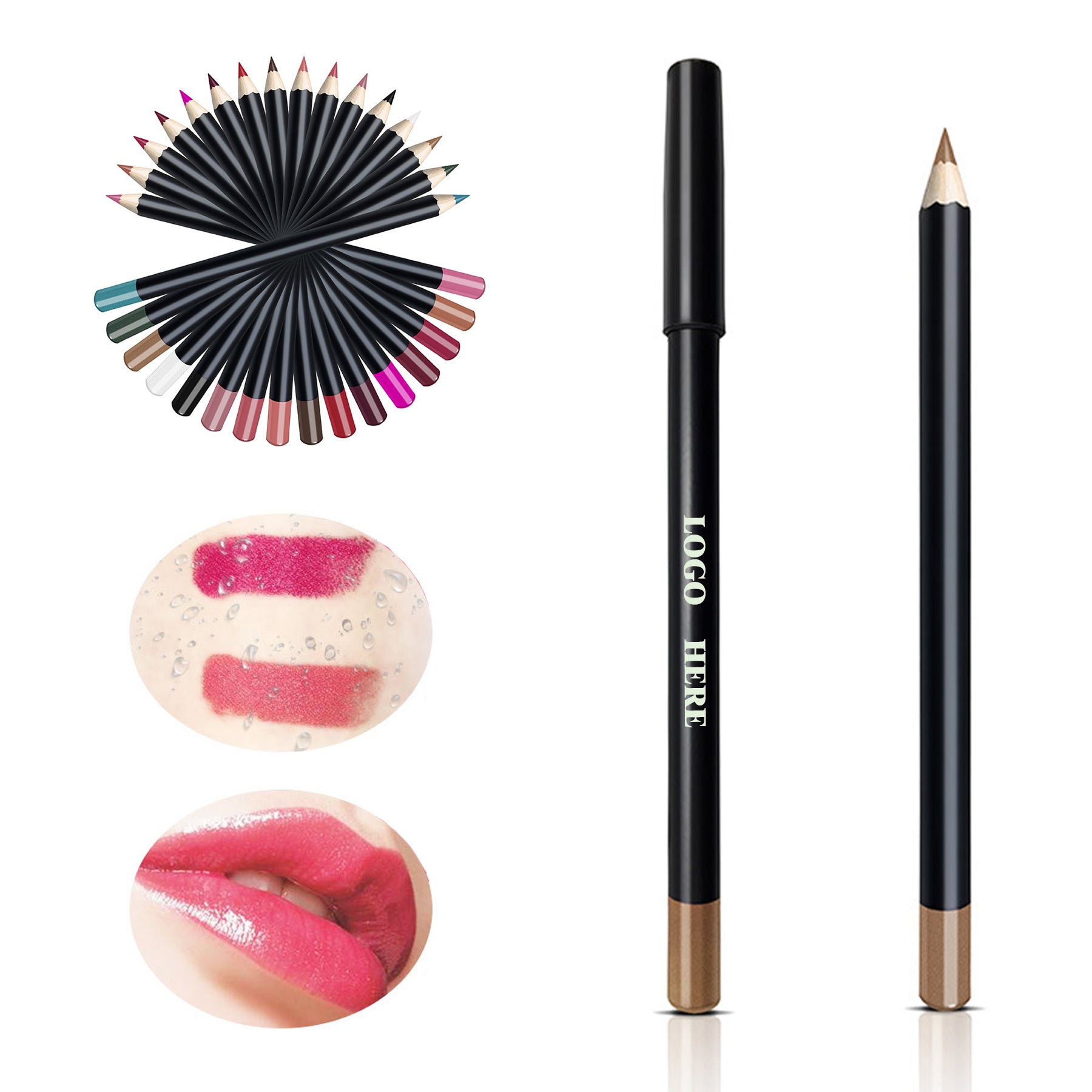 3-In-1 Wooden Lip Brow Eyeliner Pencil For Makeup