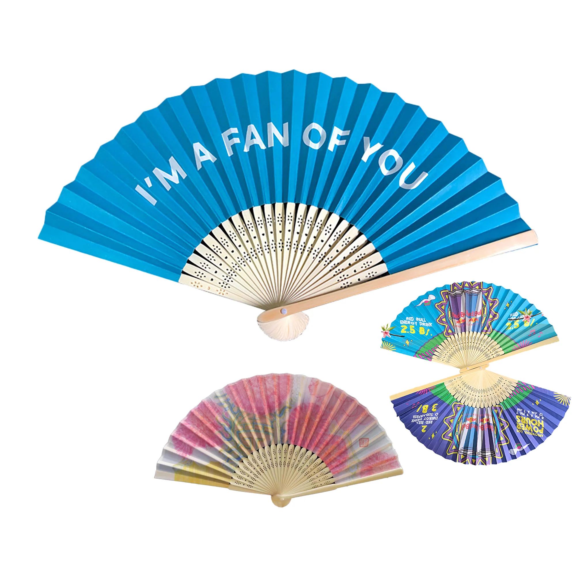 Full-color Folding Bamboo Paper Hand Fan