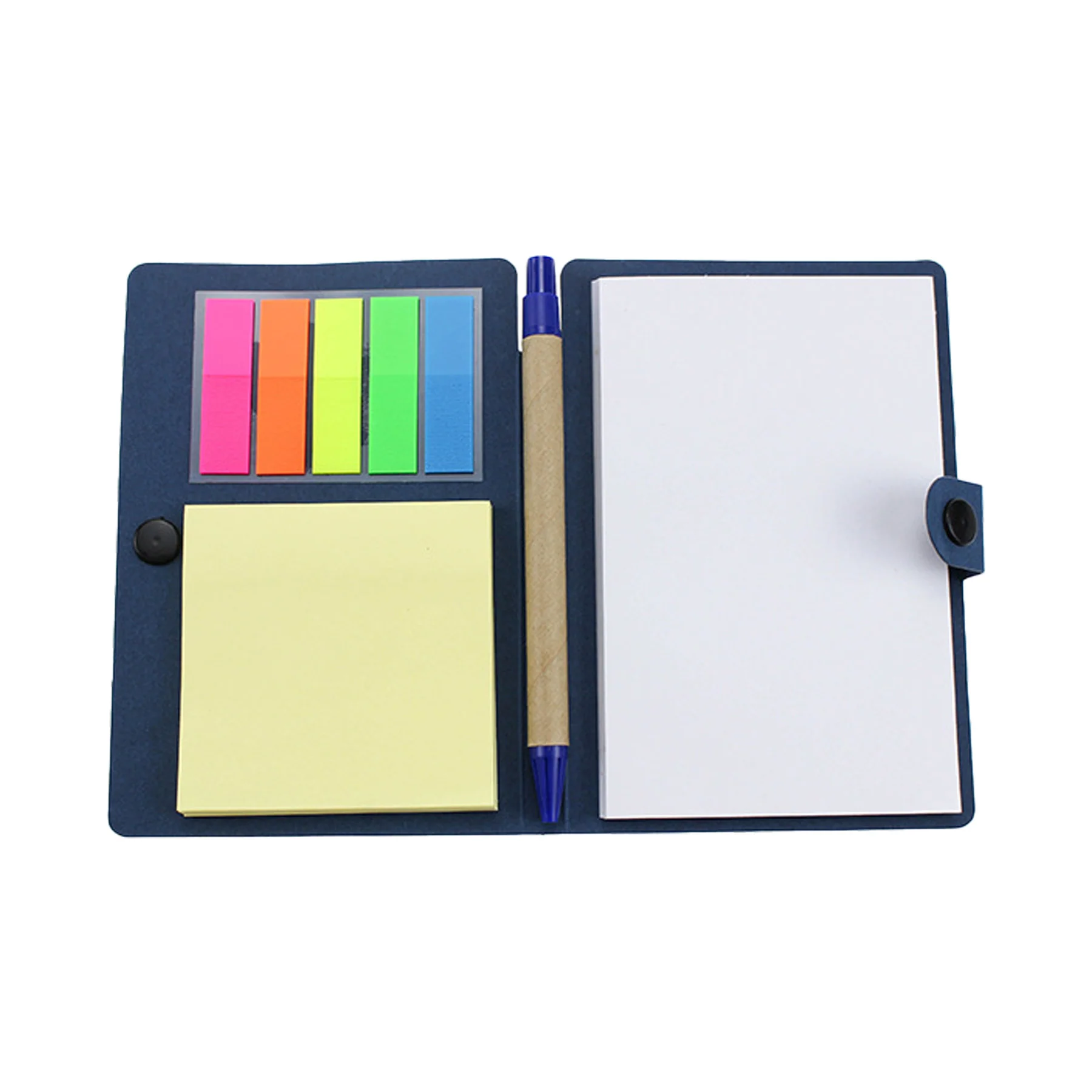Button - Closure Notebook With Pen And Sticky Notes