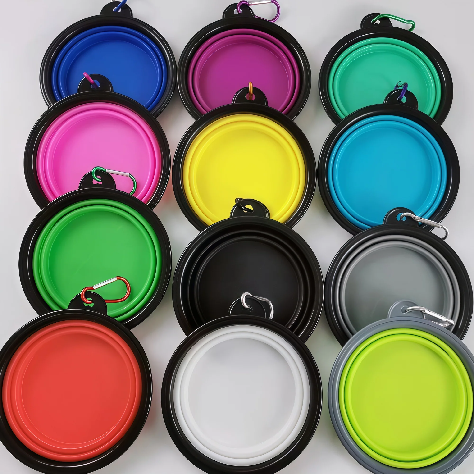 12 oz Collapsible Silicone Pet Bowl with Carabiner