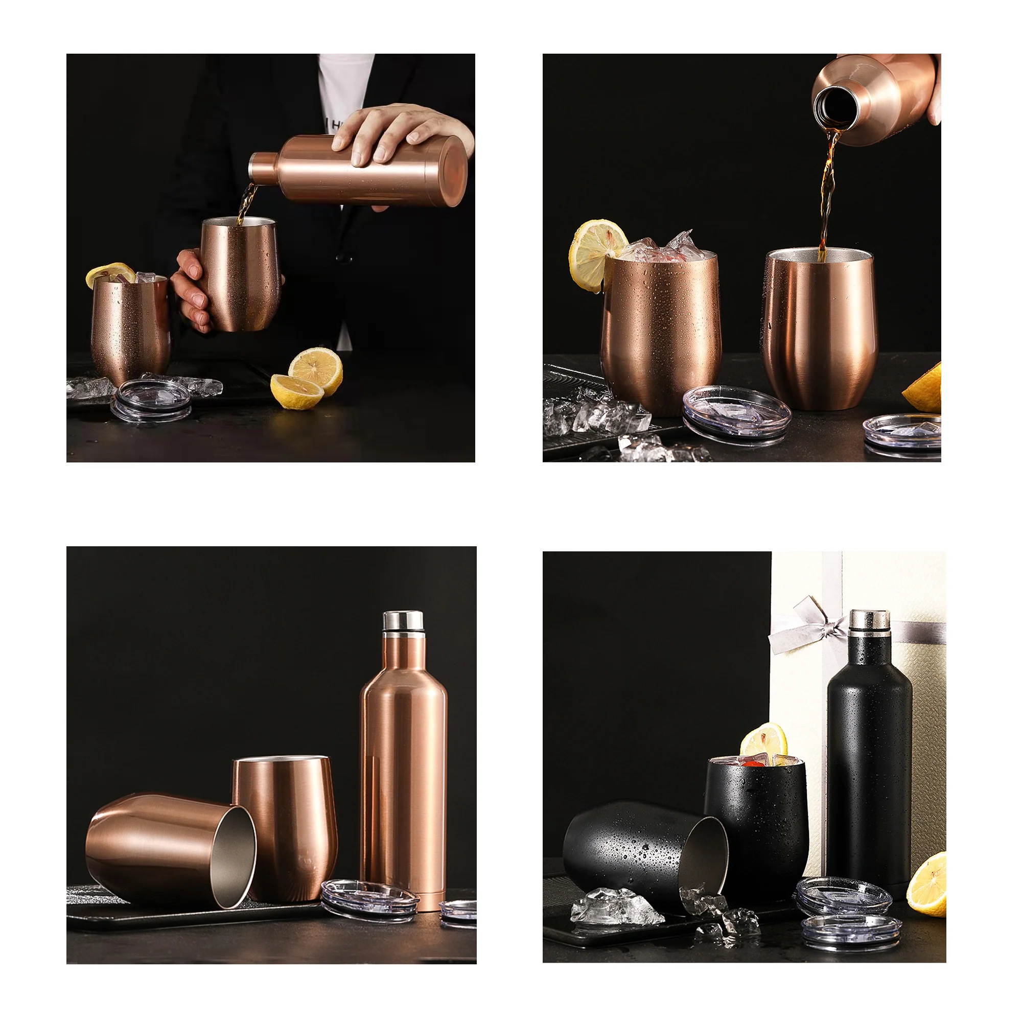 Insulated Wine Bottle and 2 Tumblers
