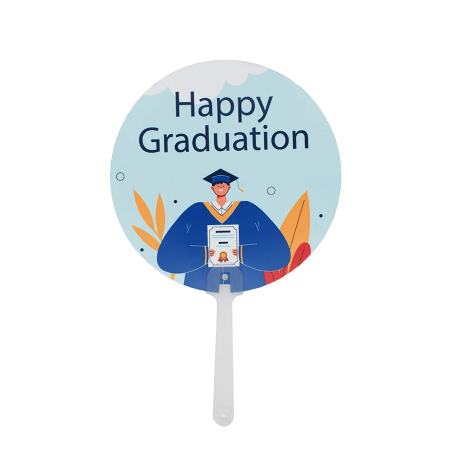 Blank Heat Transfer PET Plastic Fan Advertising Fan
