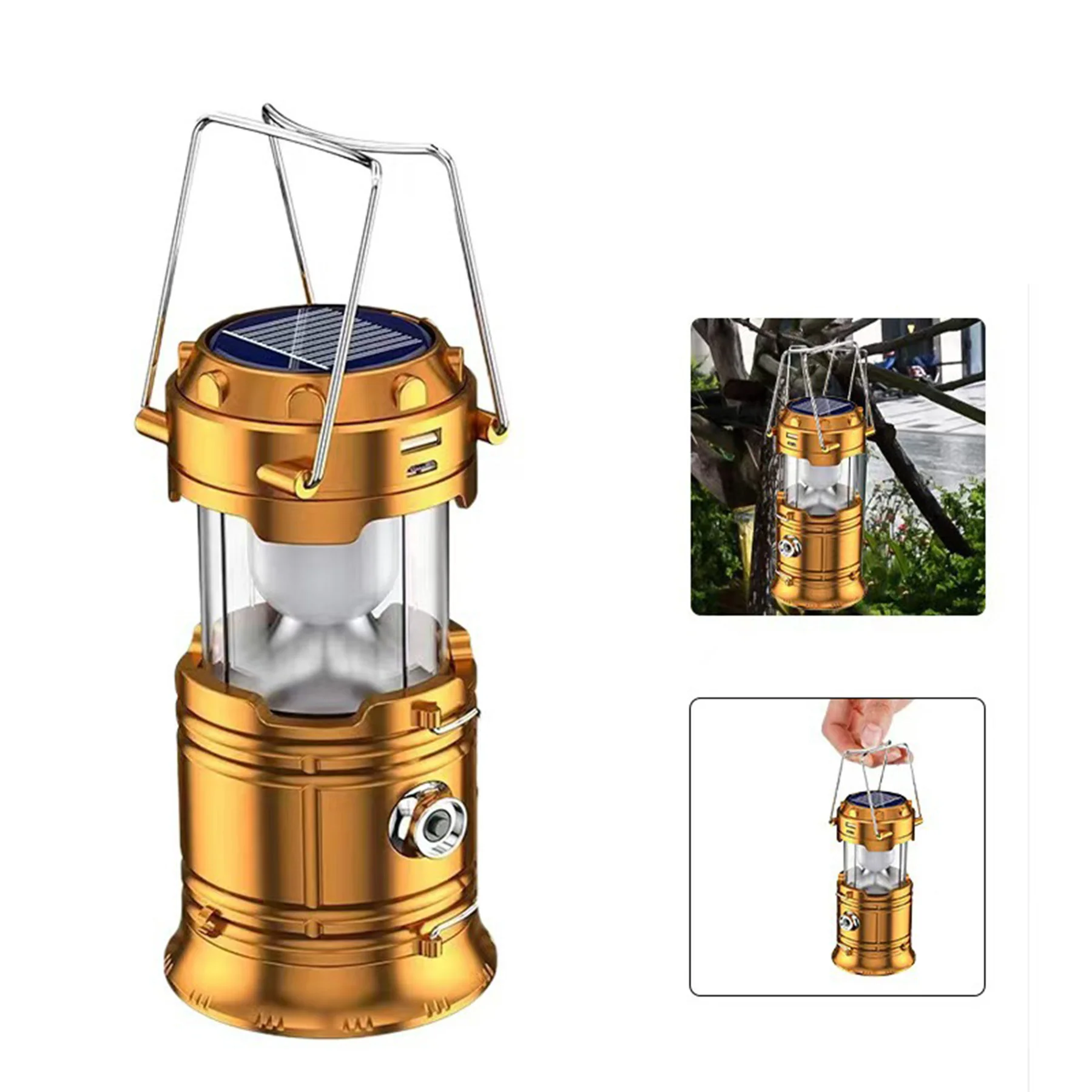 Rechargeable Solar Powered LED Camping Lantern Tent Light
