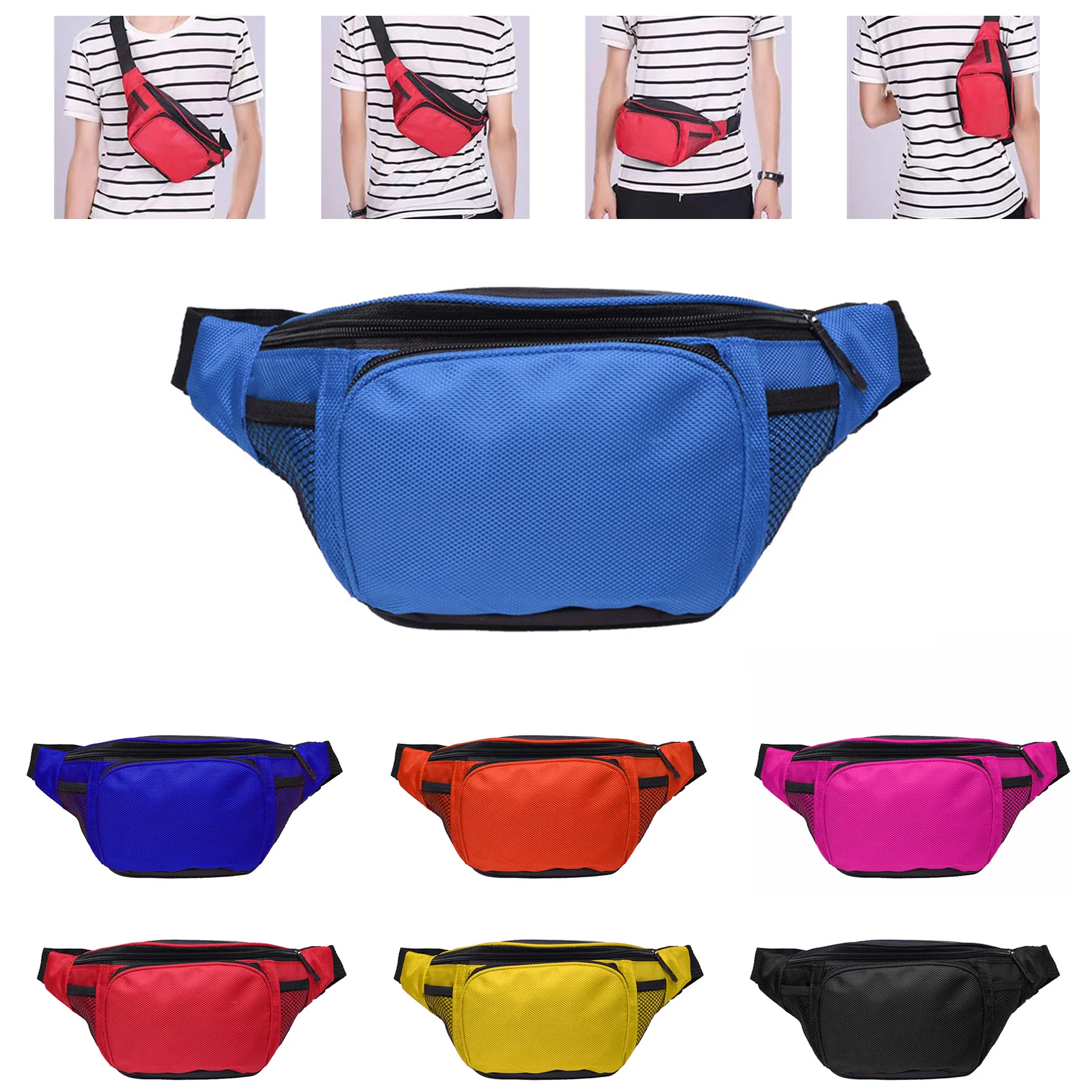 Large Capacity Nylon Cloth Outdoor Travel Fanny Pack