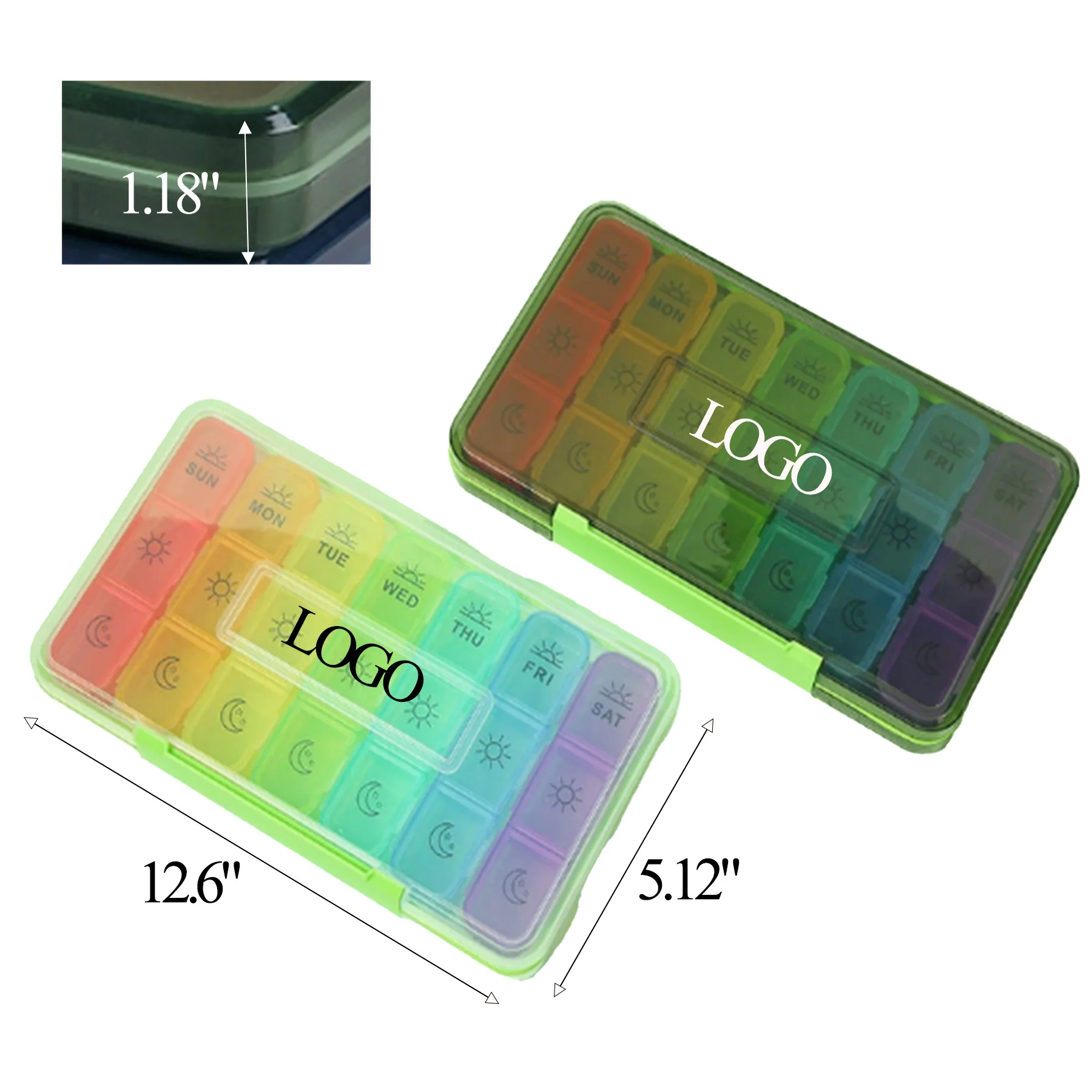 Three Meals a Day Pill Box Sealed Medication Organizer