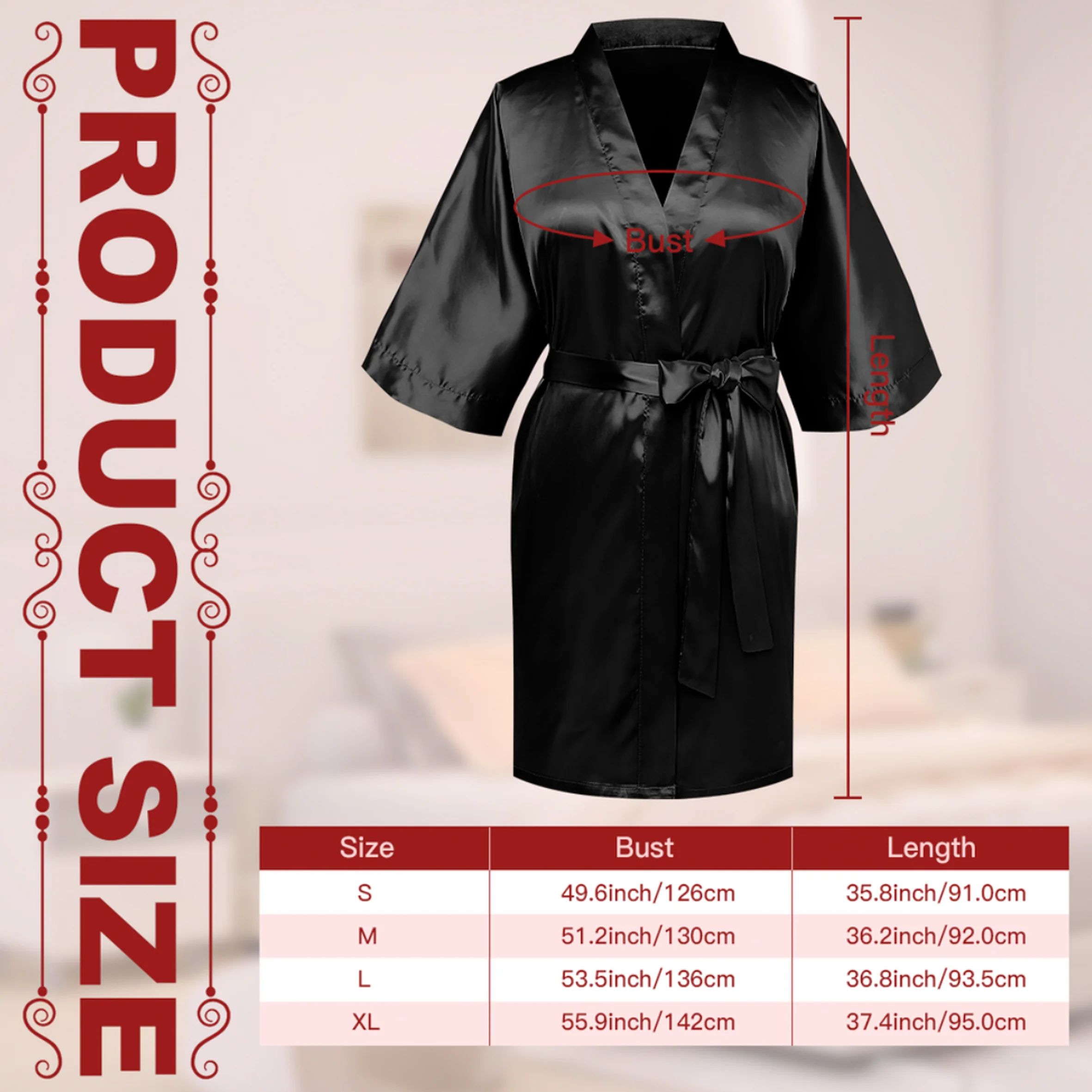 Women's  Short Satin Robes