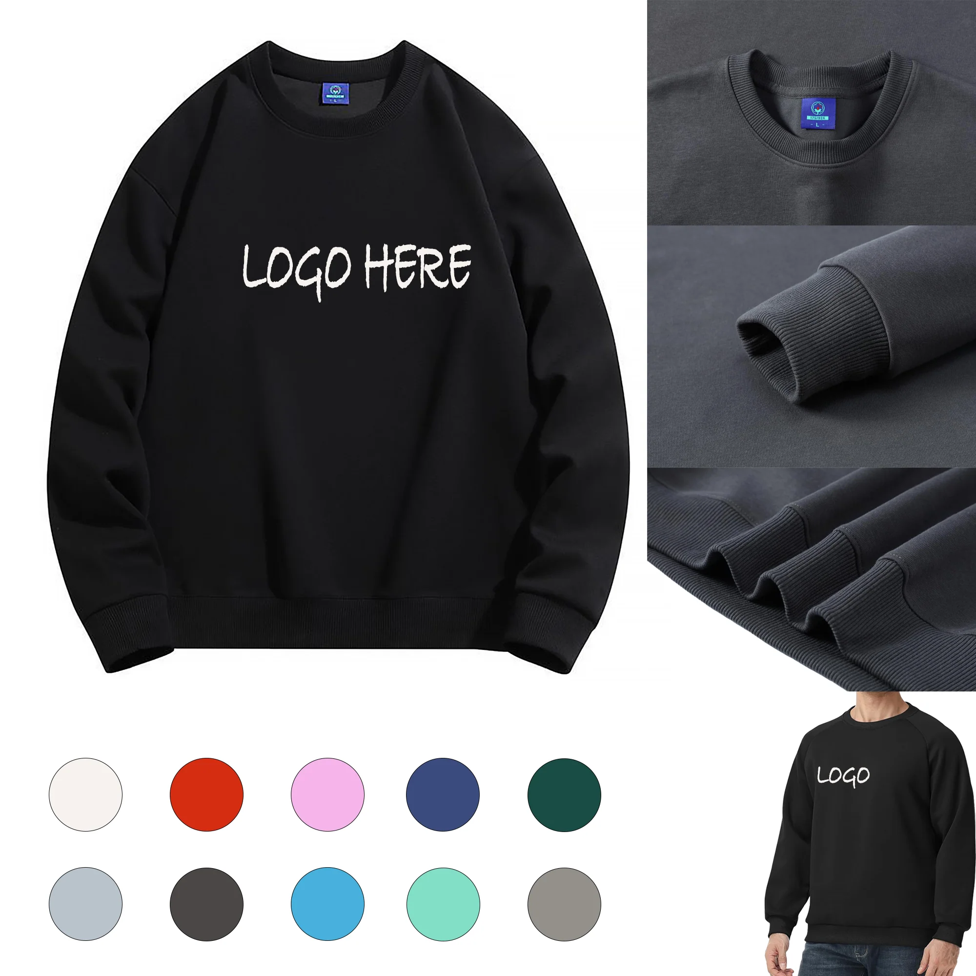 Pure Cotton Round-Neck Sweatshirt