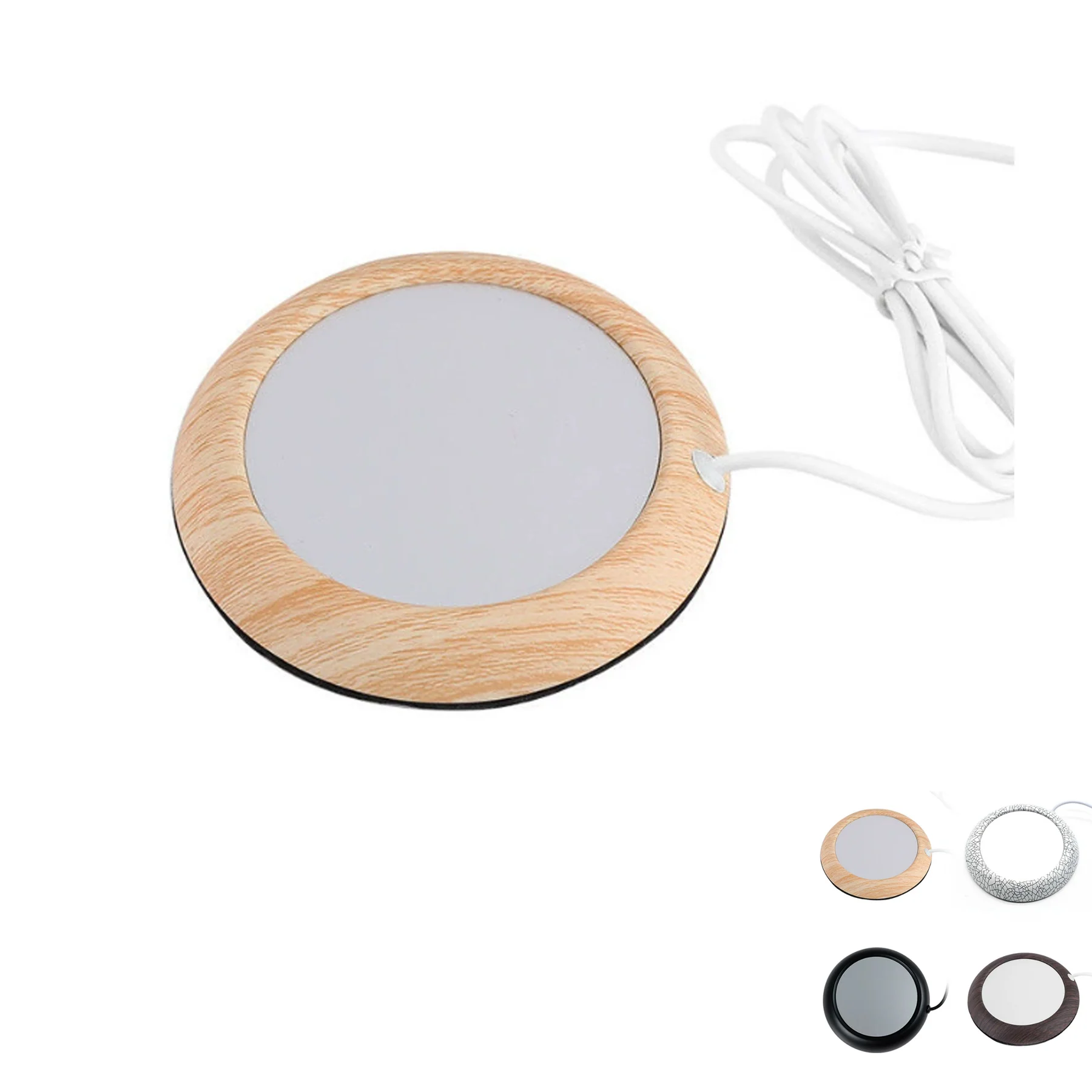 USB Heated Metal & Wood Coffee Coaster
