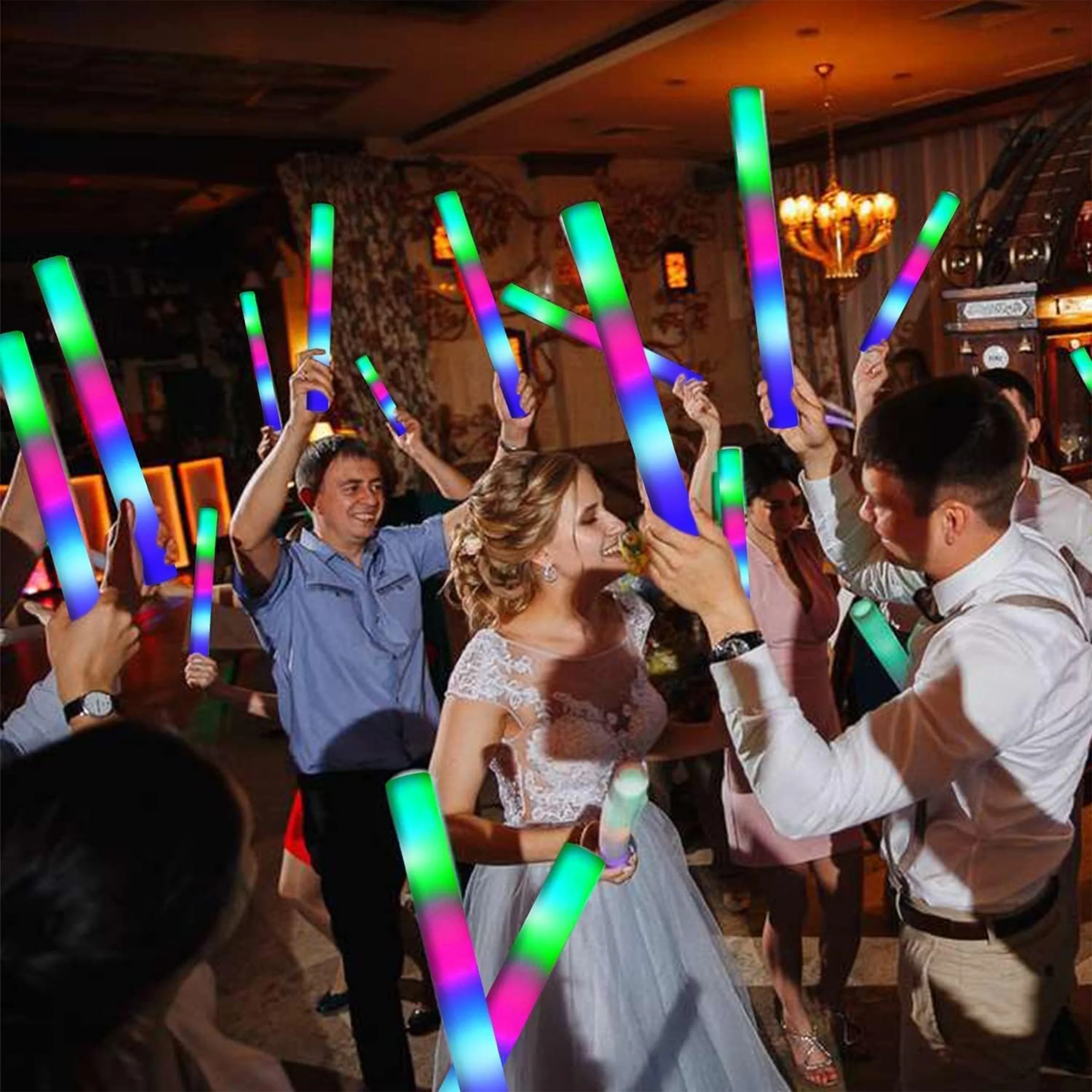 Led Foam Sticks Glow Batons With 3 Modes Flashing Effect