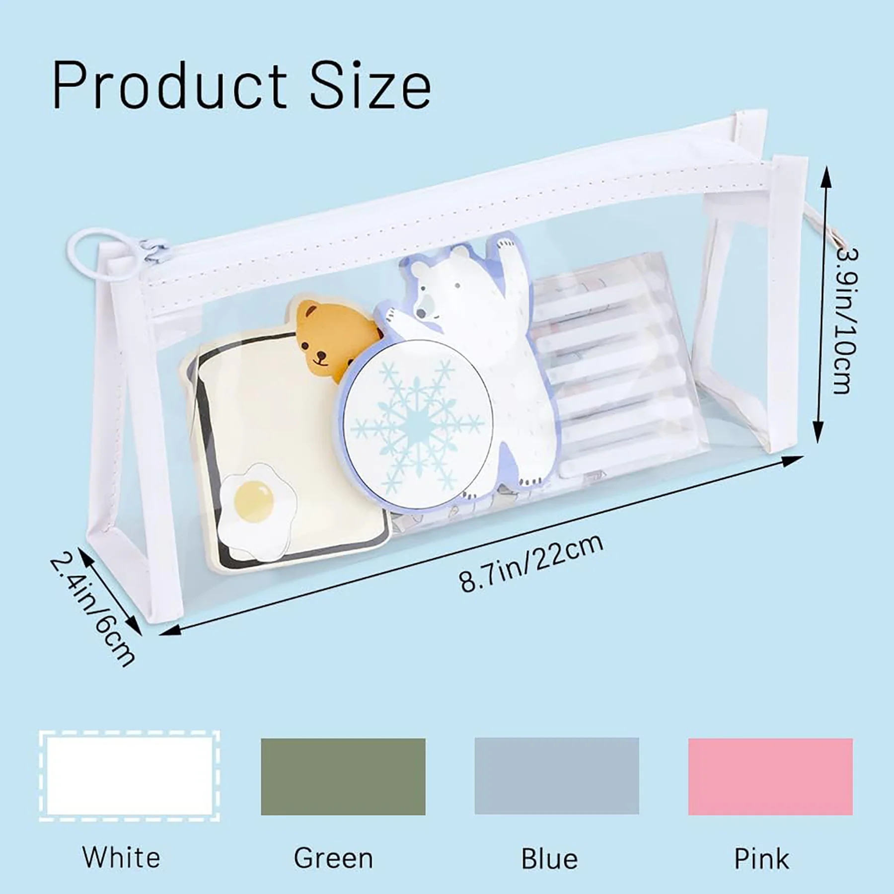 Clear Pencil Case with Zipper