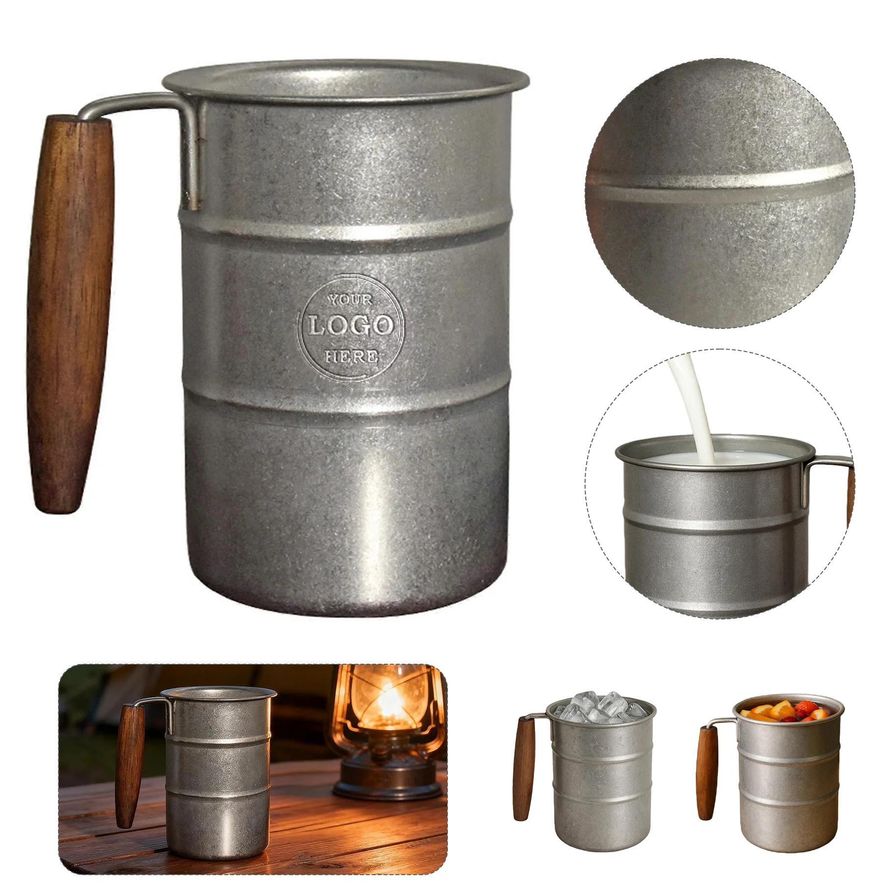Retro Industrial Style Stainless Steel Cup