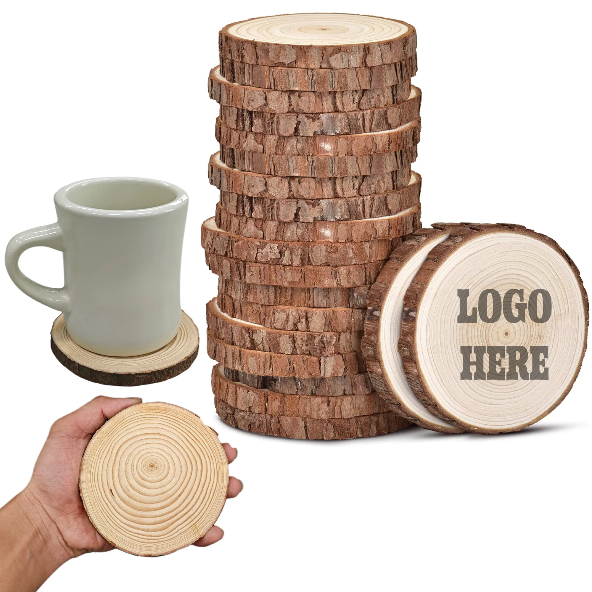 Custom Natural Wood Slice Coaster