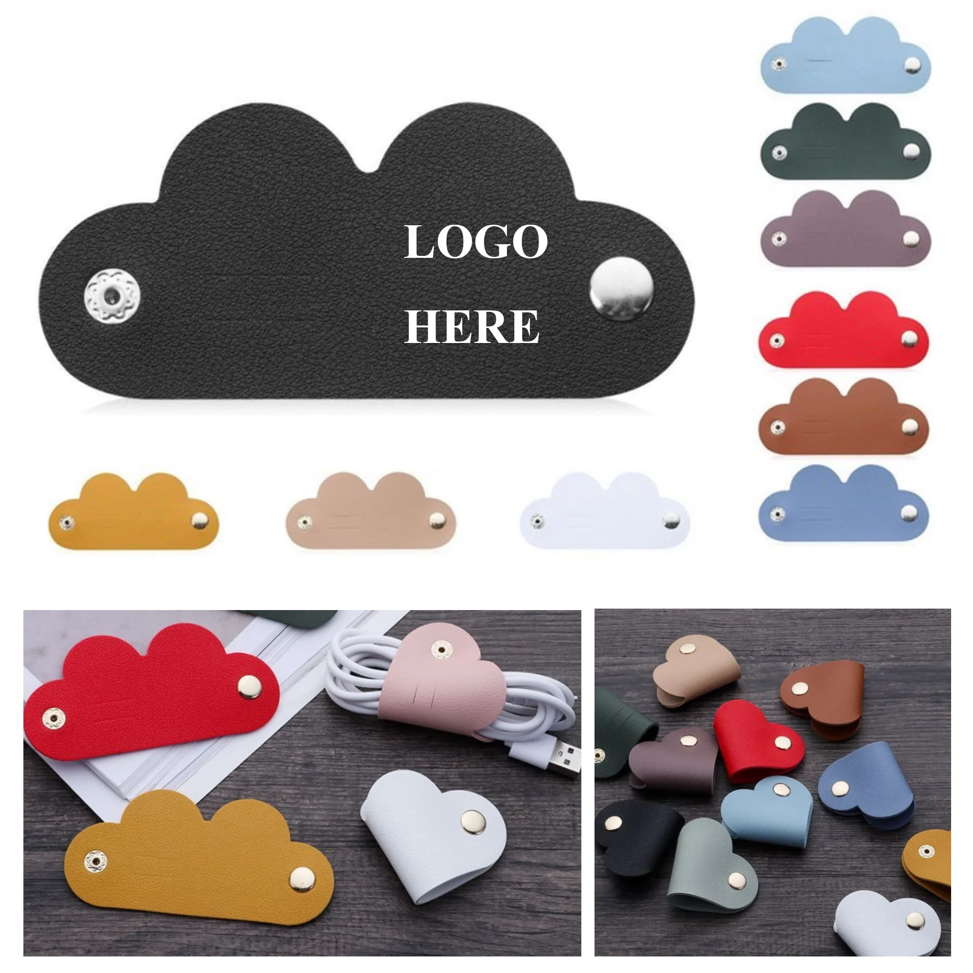 Heart Shape Pu Leather Heart Cord Organizer