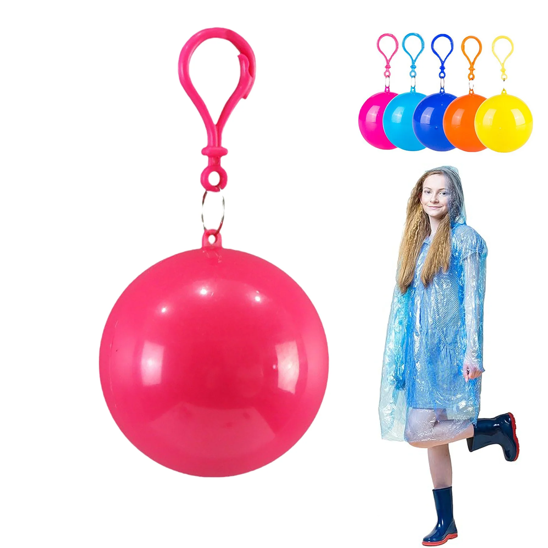 Disposable Rain Poncho in Compressed Ball