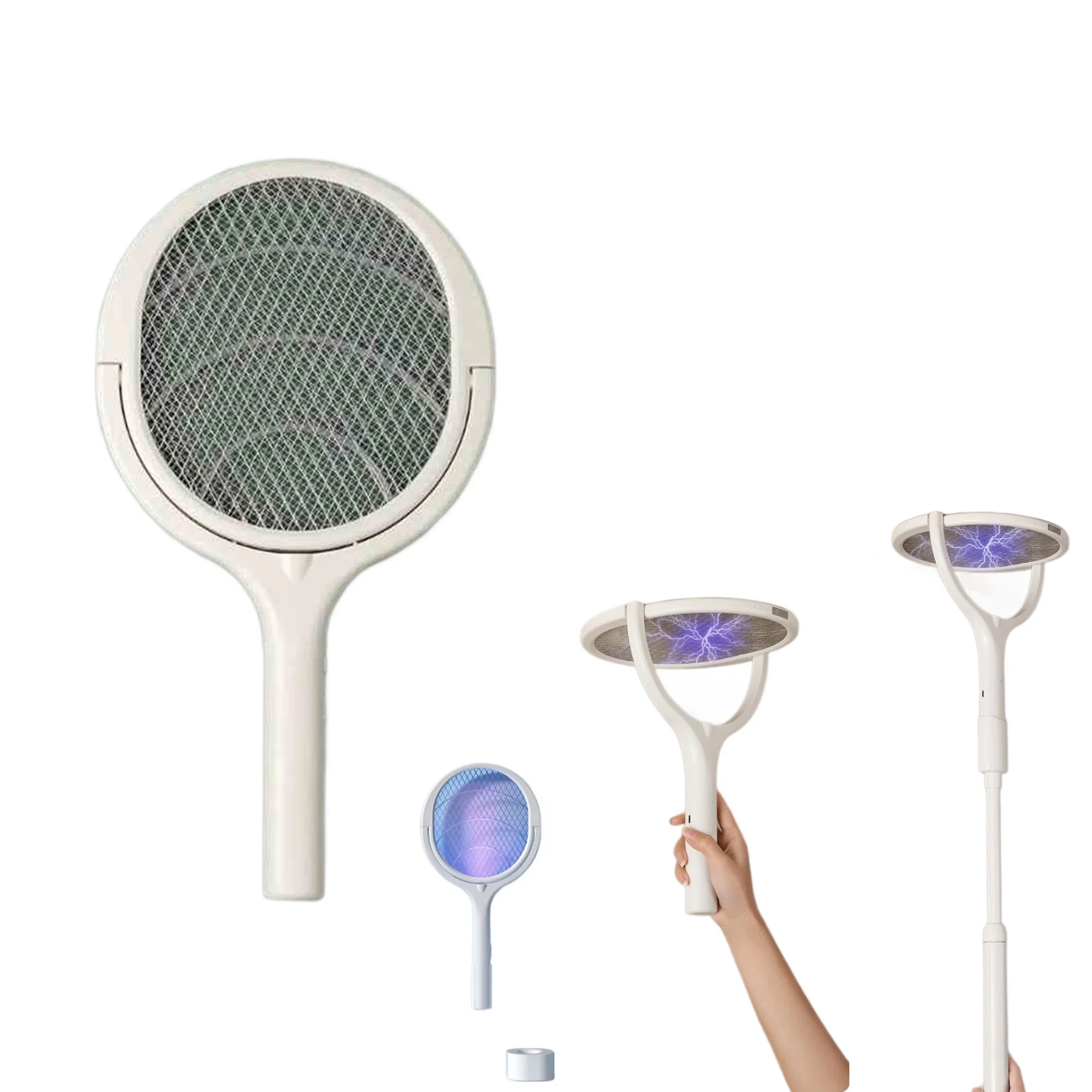 Electric Fly Swatter With Rotating Head & Telescopic Handle