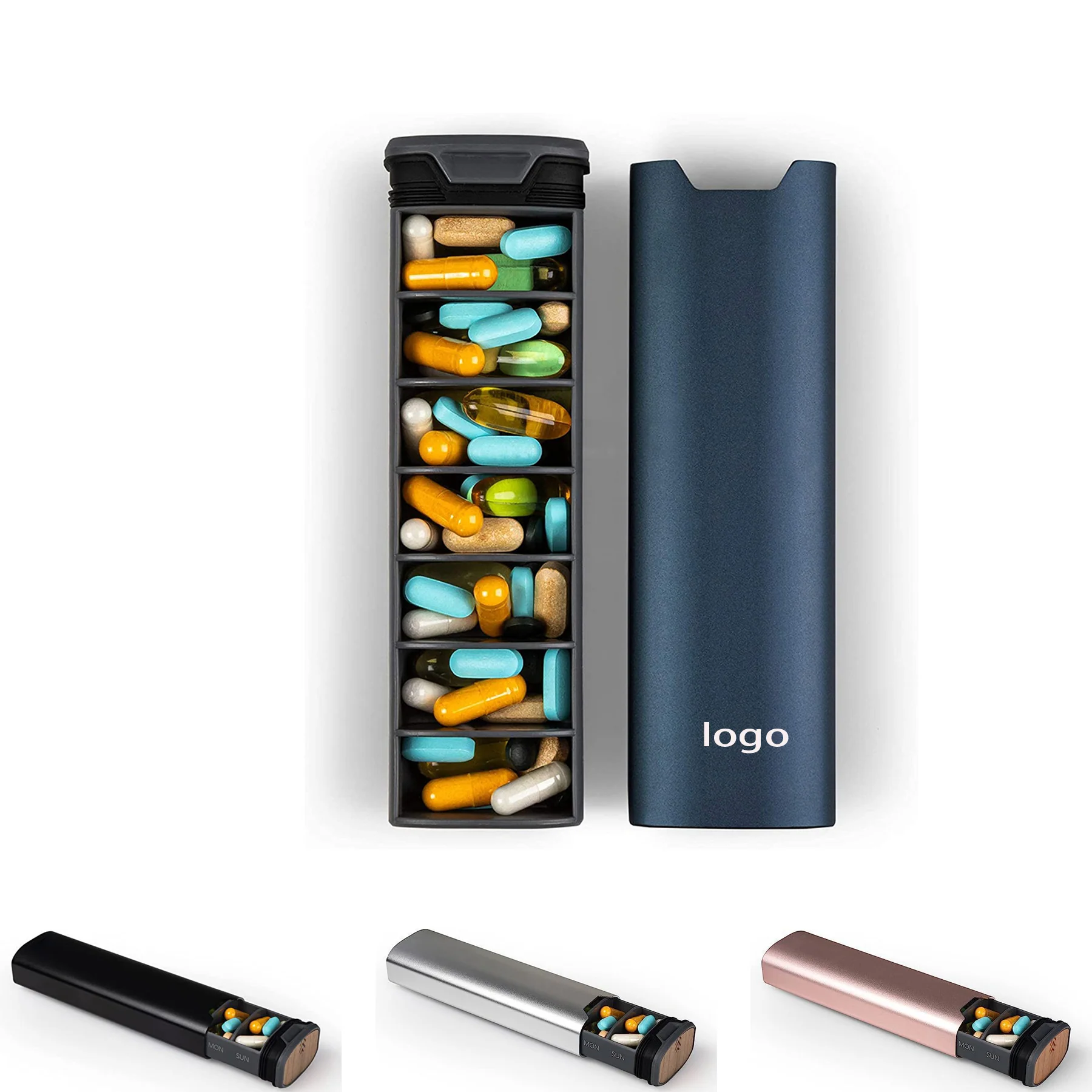 Aluminum Weekly Travel Pill Organizer