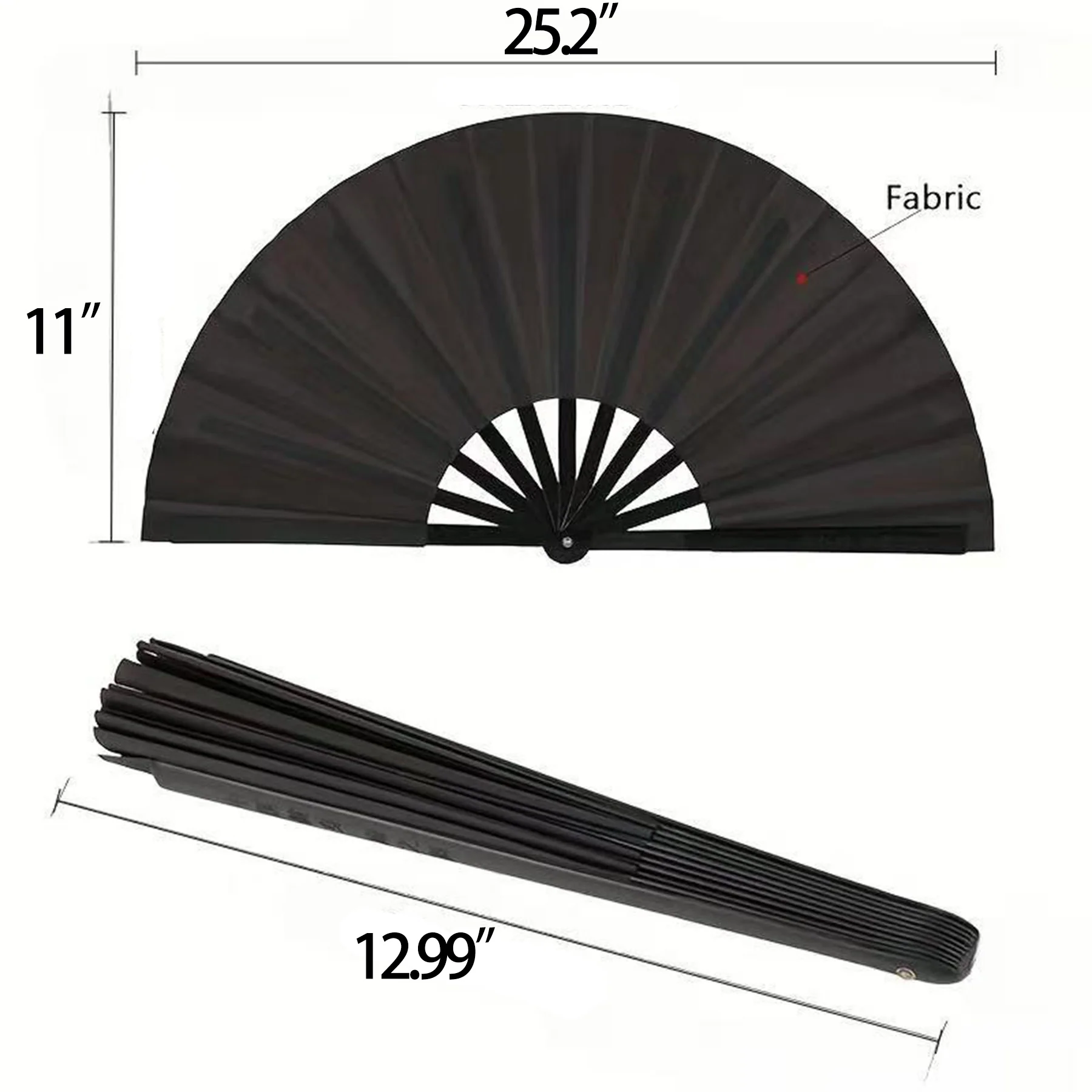 Bamboo Frame Full-Color Folding Hand Fan Large Size