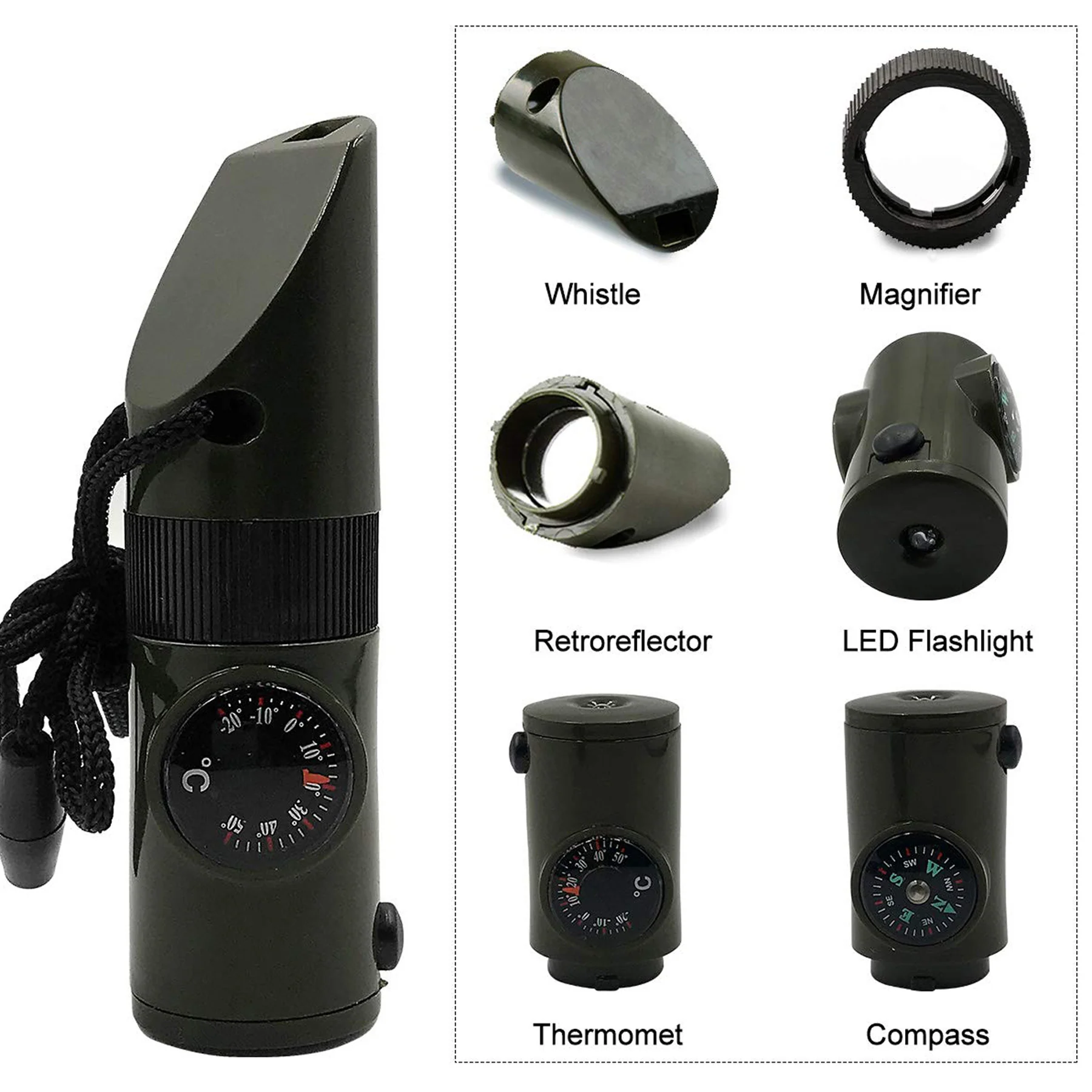 7 in 1 Emergency Survival Whistle