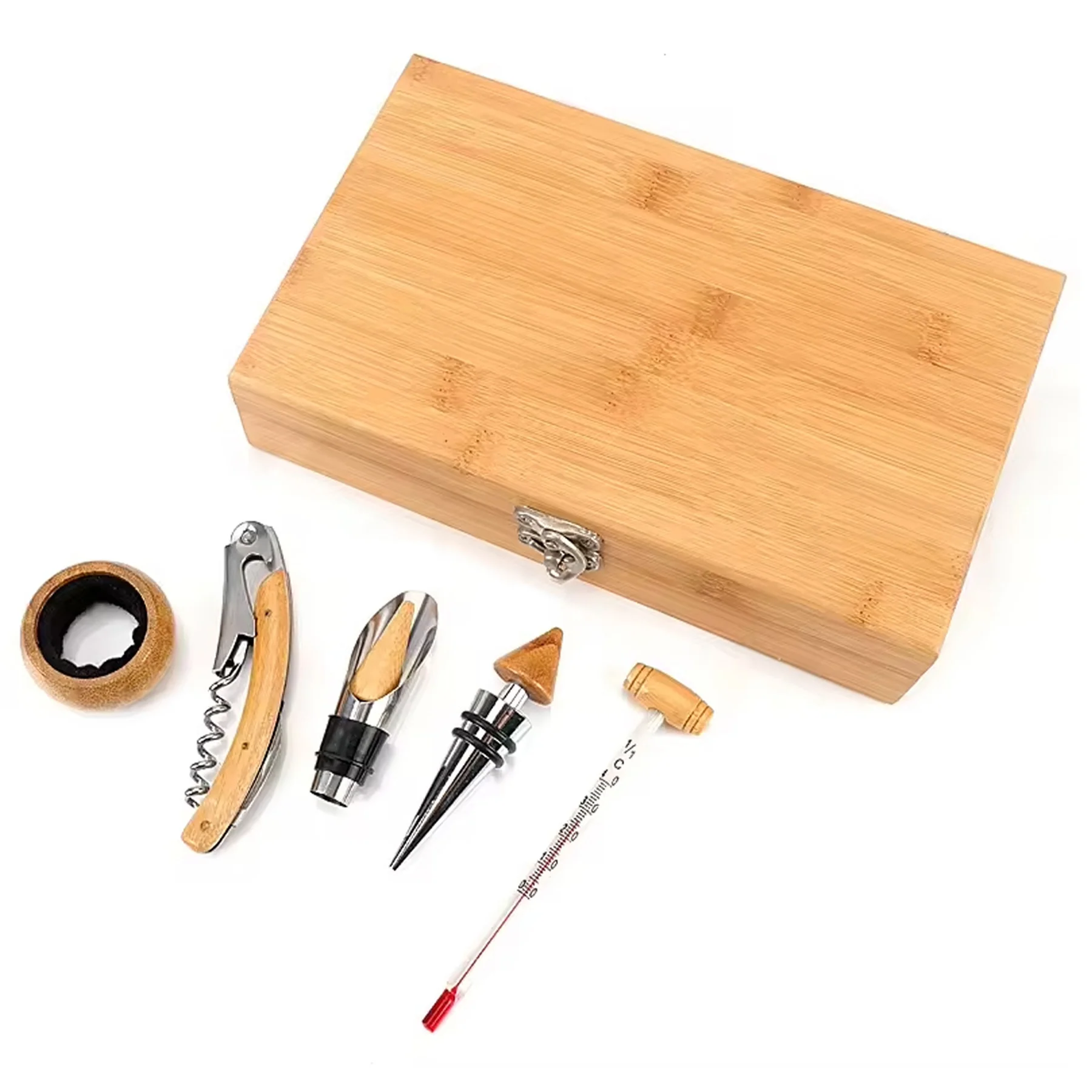 Bamboo 5-Piece Wine Tool Gift Set