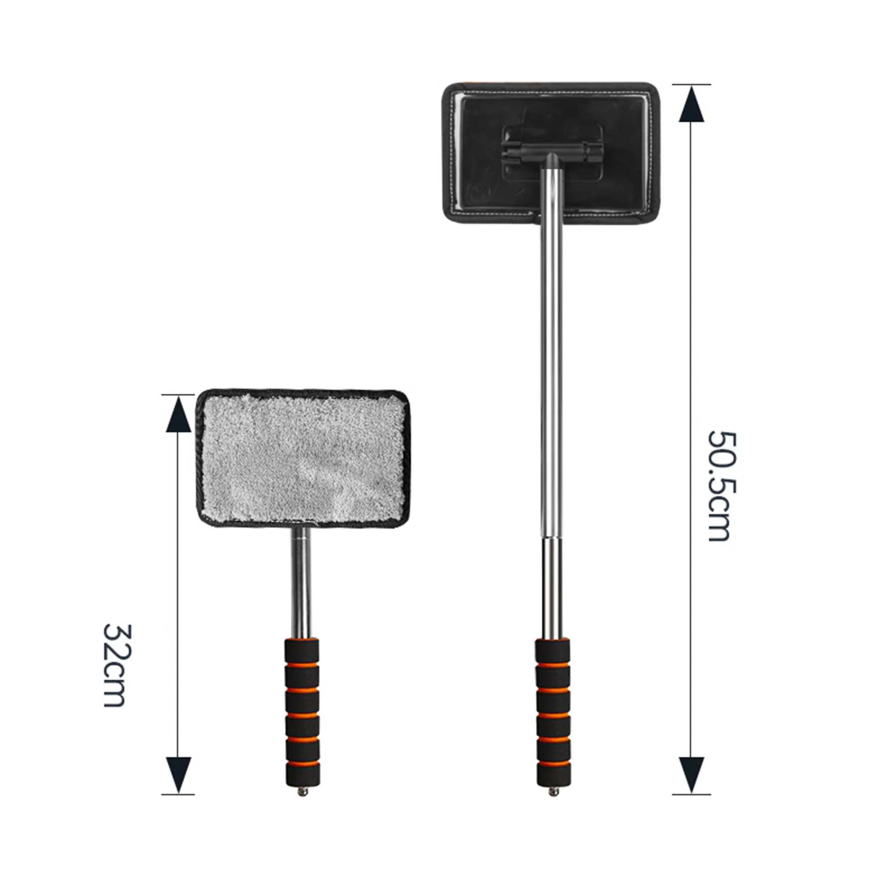 Retractable Car Windshield Cleaning Tool With Microfiber