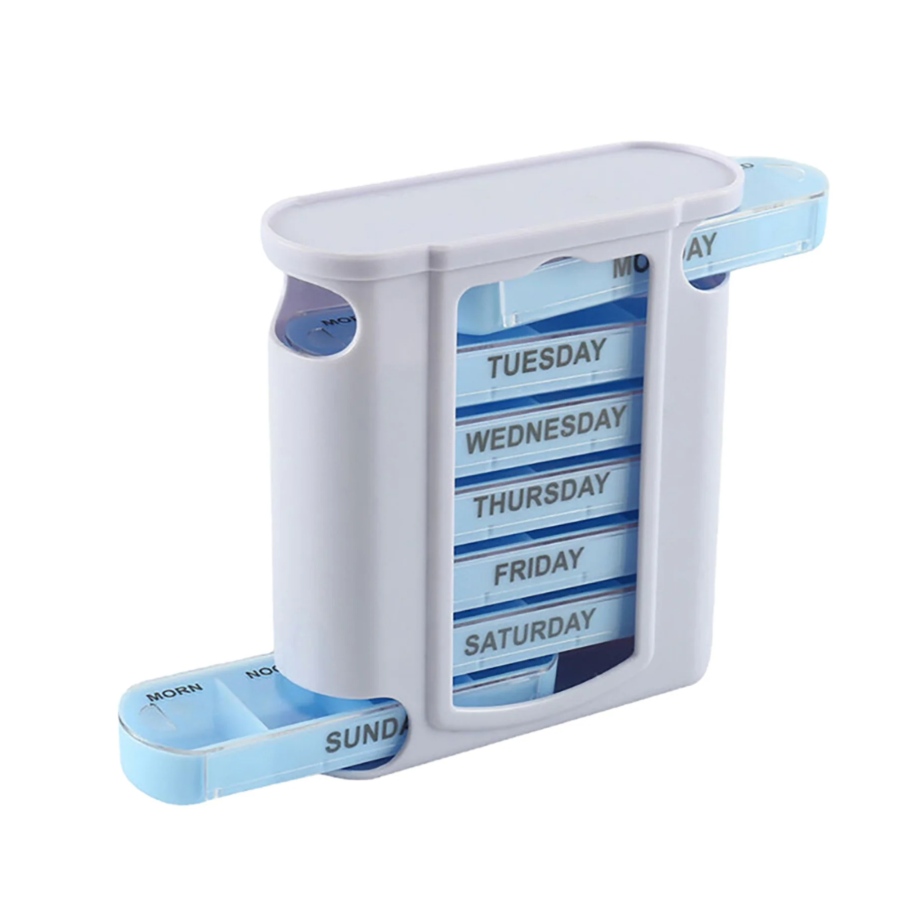 Portable Stackable Weekly Pill Organizer Clear Plastic Case
