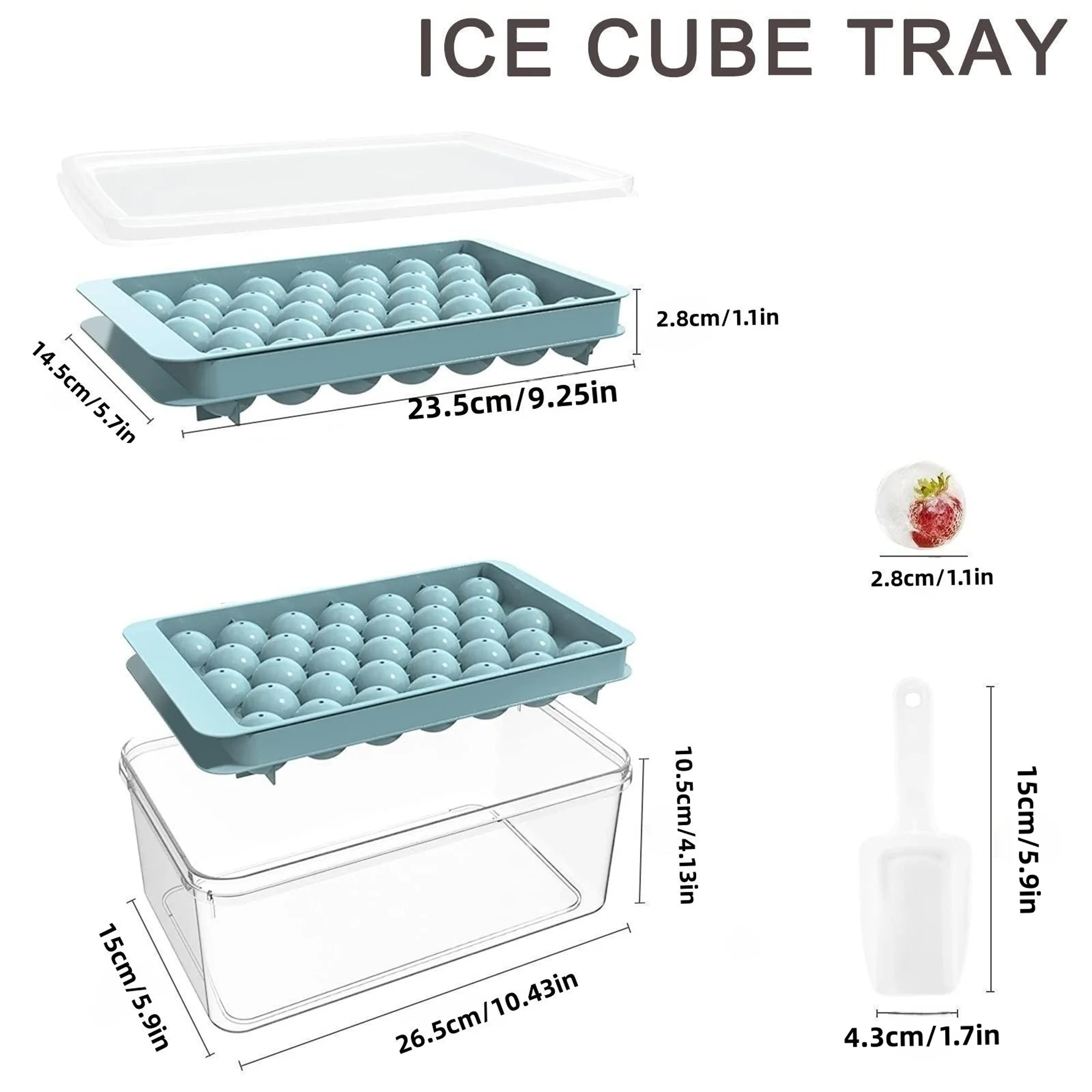 With Container Mini Pinball Lattice Mold Round Ice Cube Tray
