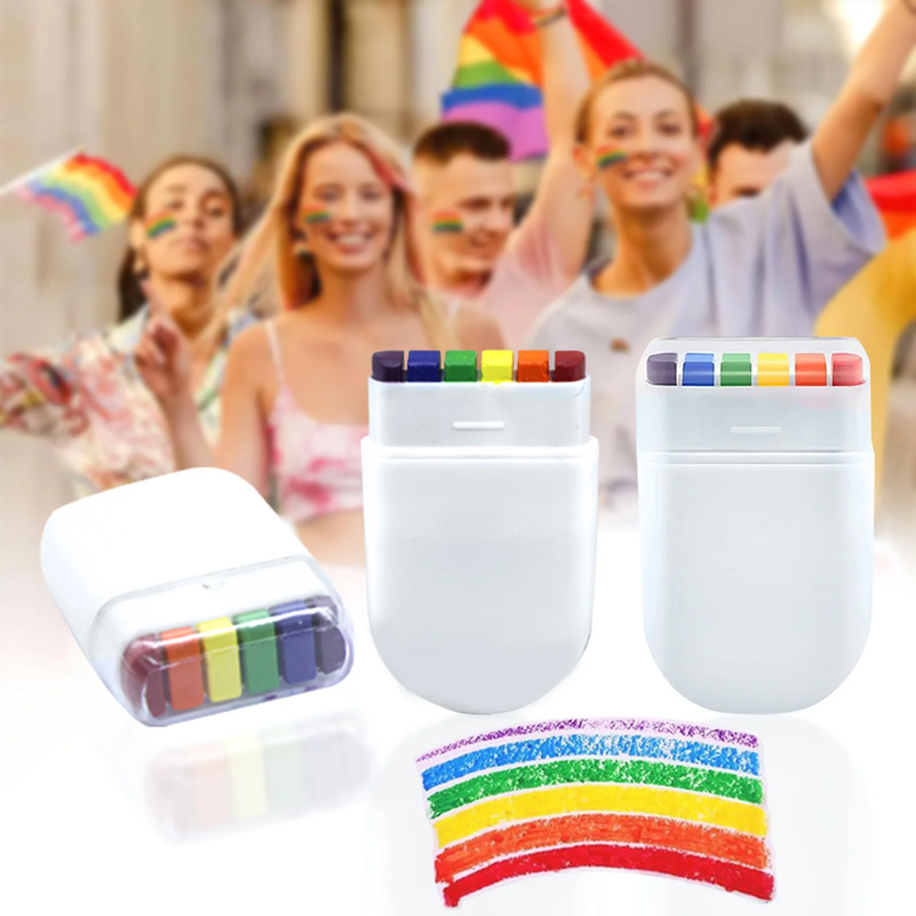 6 Color Rainbow Face Painting Crayons
