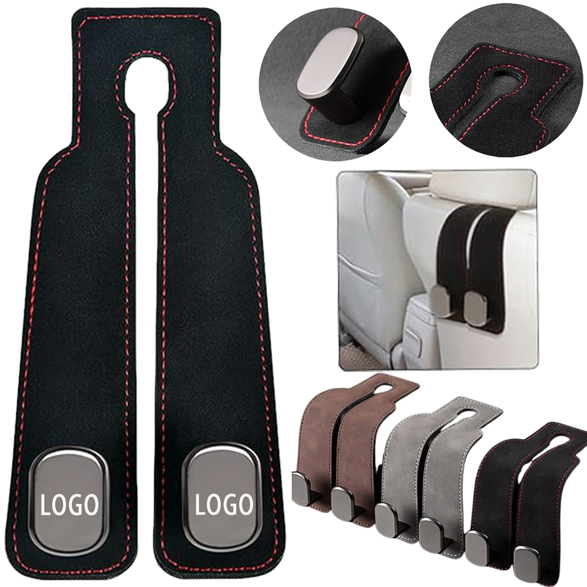 Car Seat Leather Hooks For Headrest