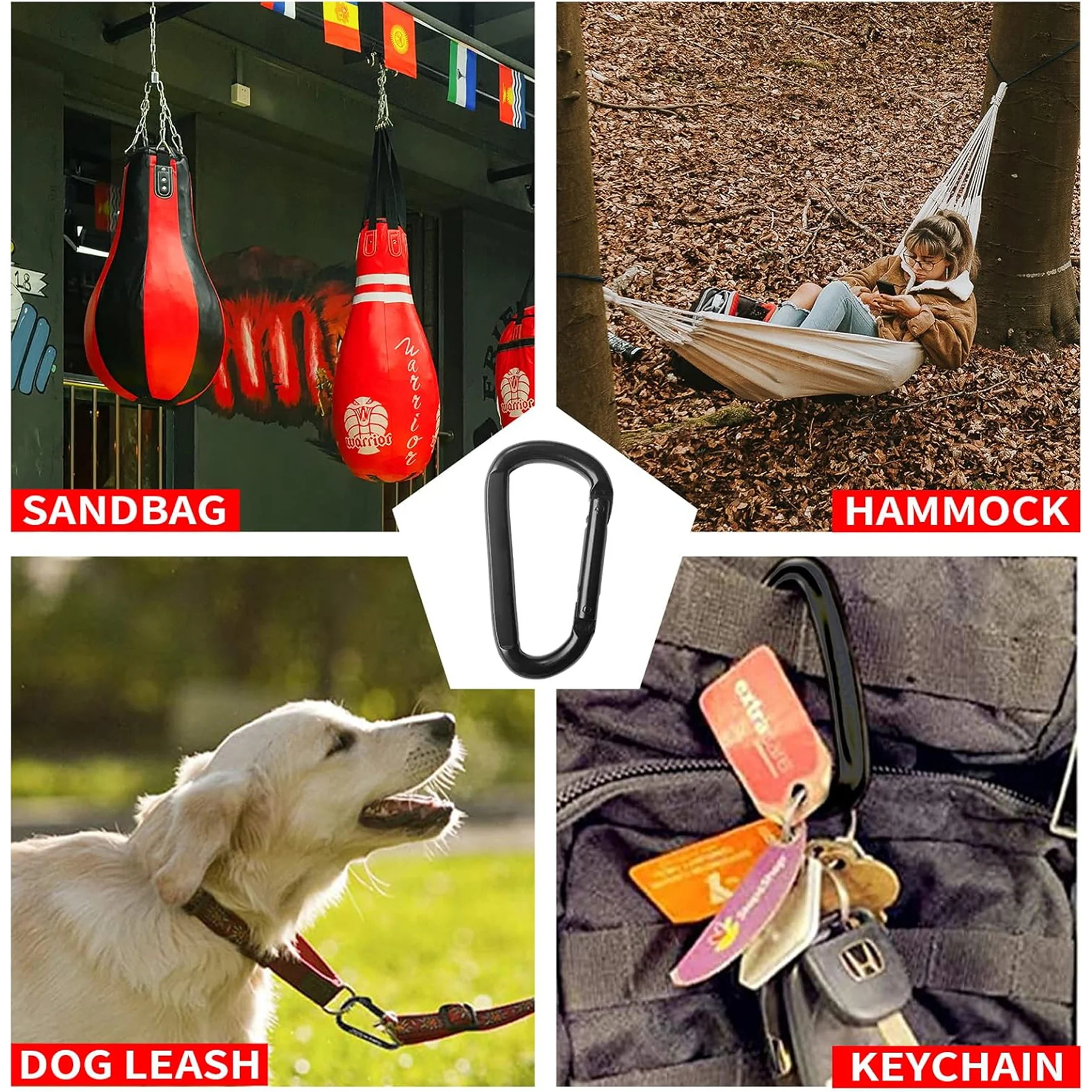 D Shaped Carabiner Clip for Camping