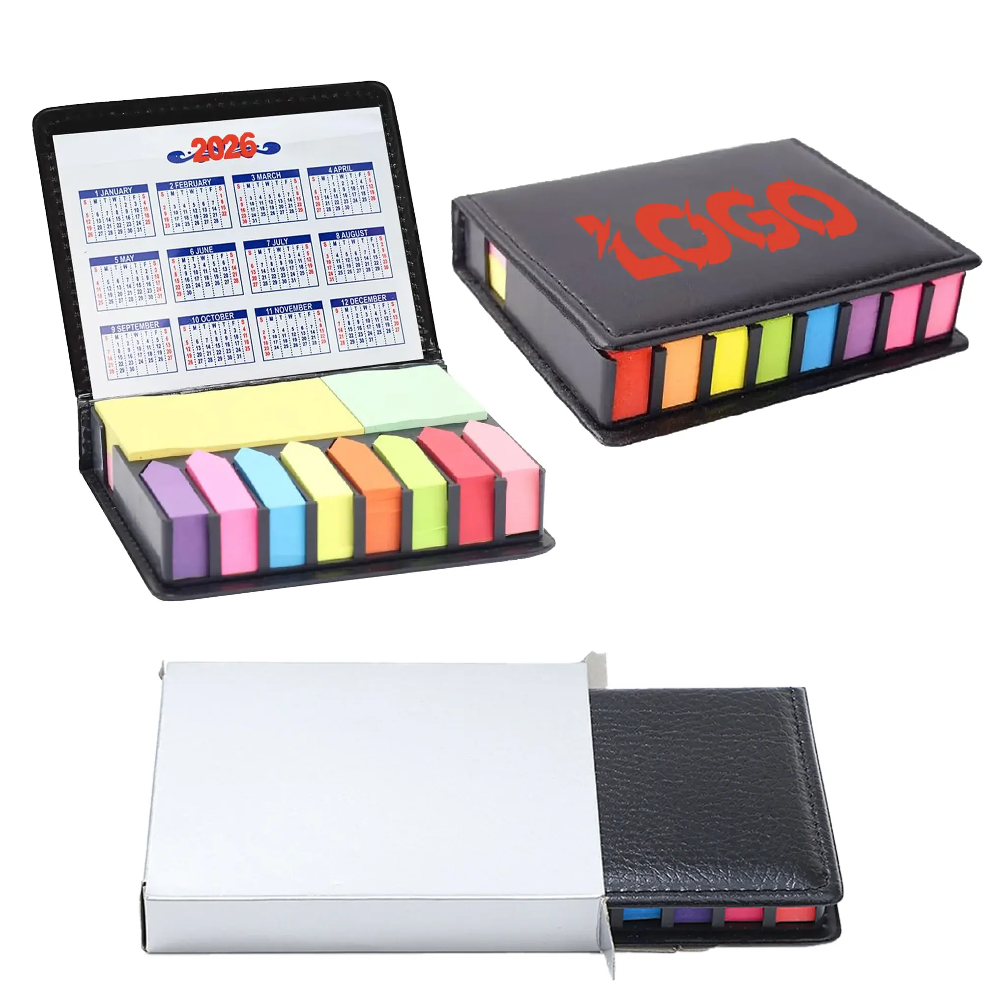 Executive Pu Sticky Note Box Set With Calendar