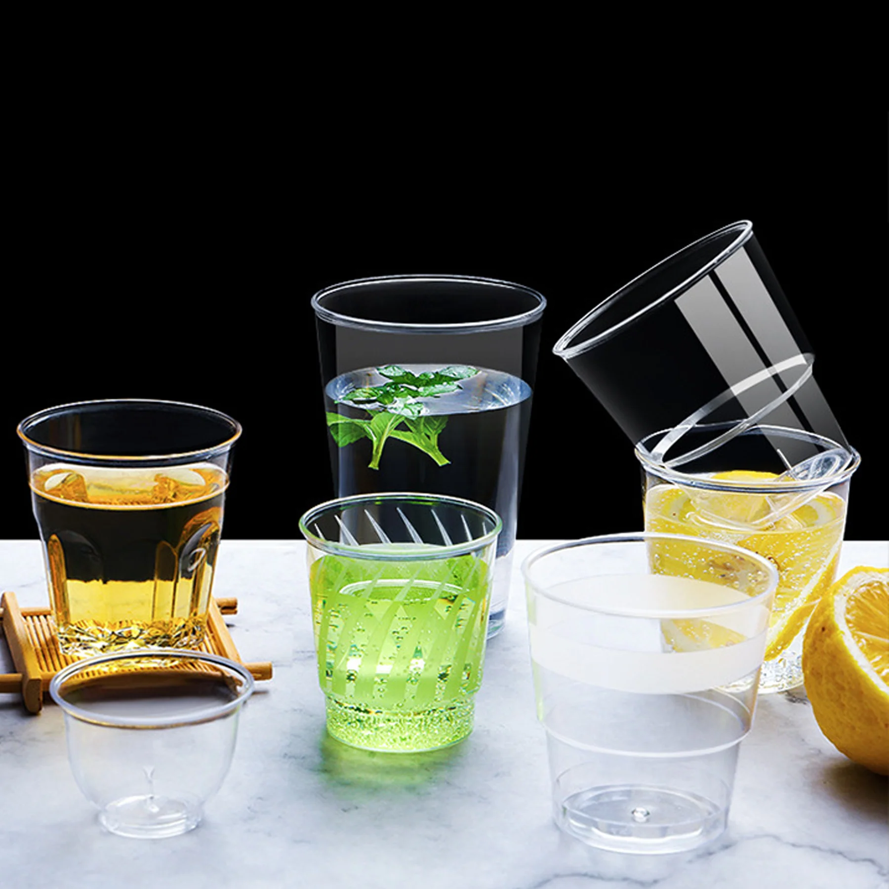 Small Disposable Transparent Plastic Cups Shot Glass