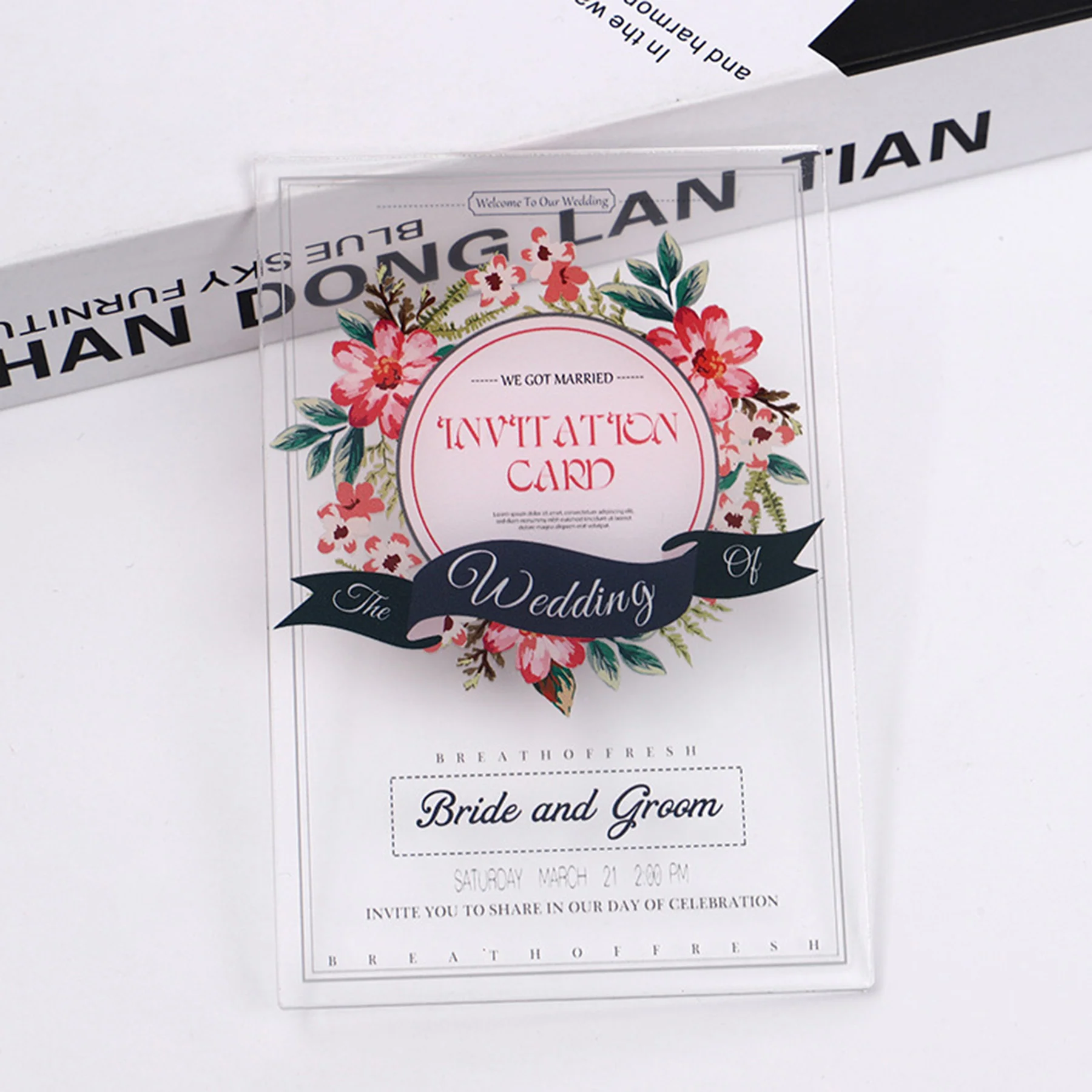 Custom Full Color Printed Clear Acrylic Invitation Card Gift