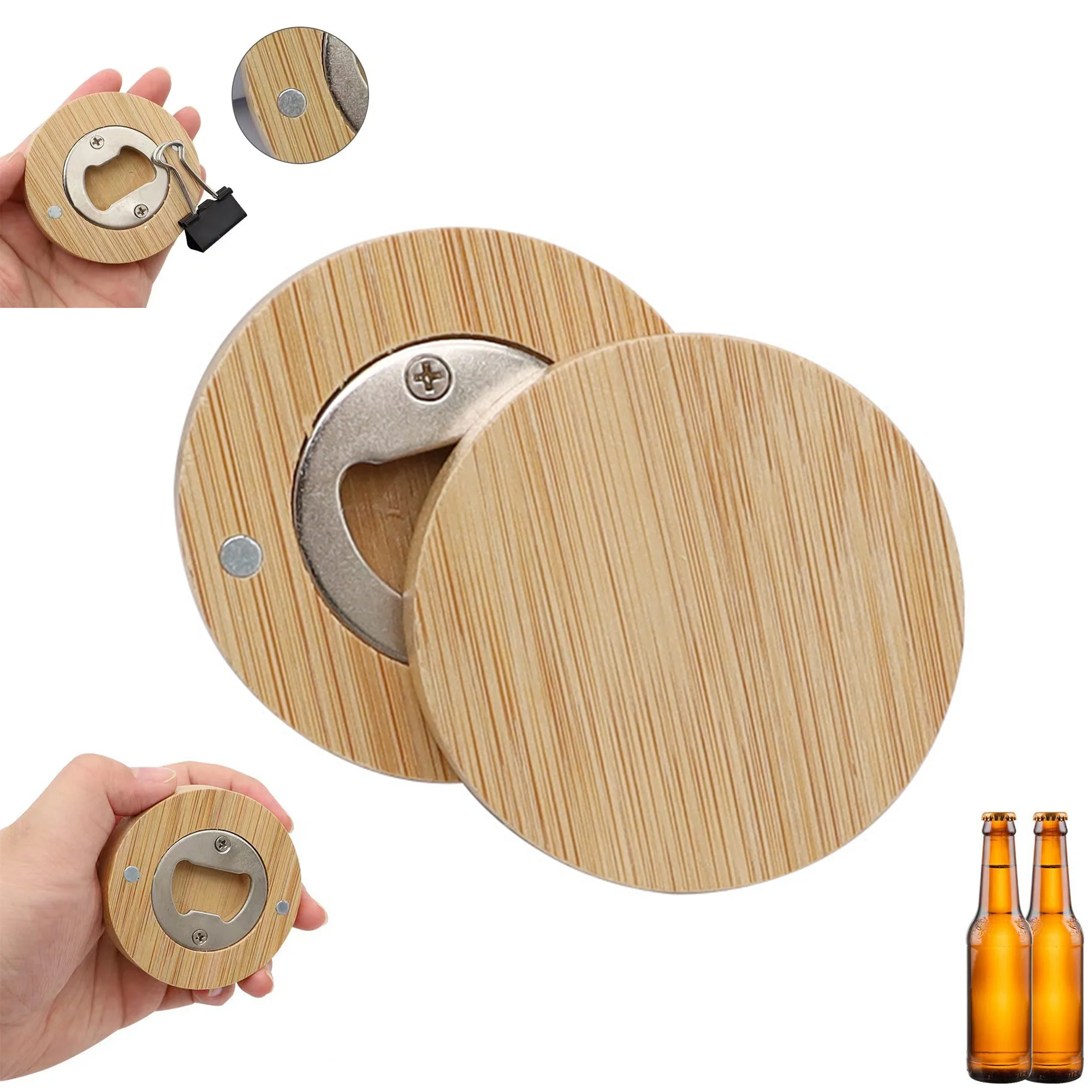 Bamboo Magnetic Bottle Opener