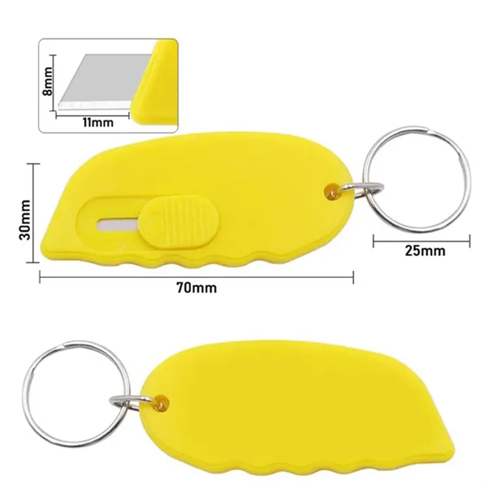 Retractable Box Cutter With Keyring Pocket Knife Keychain