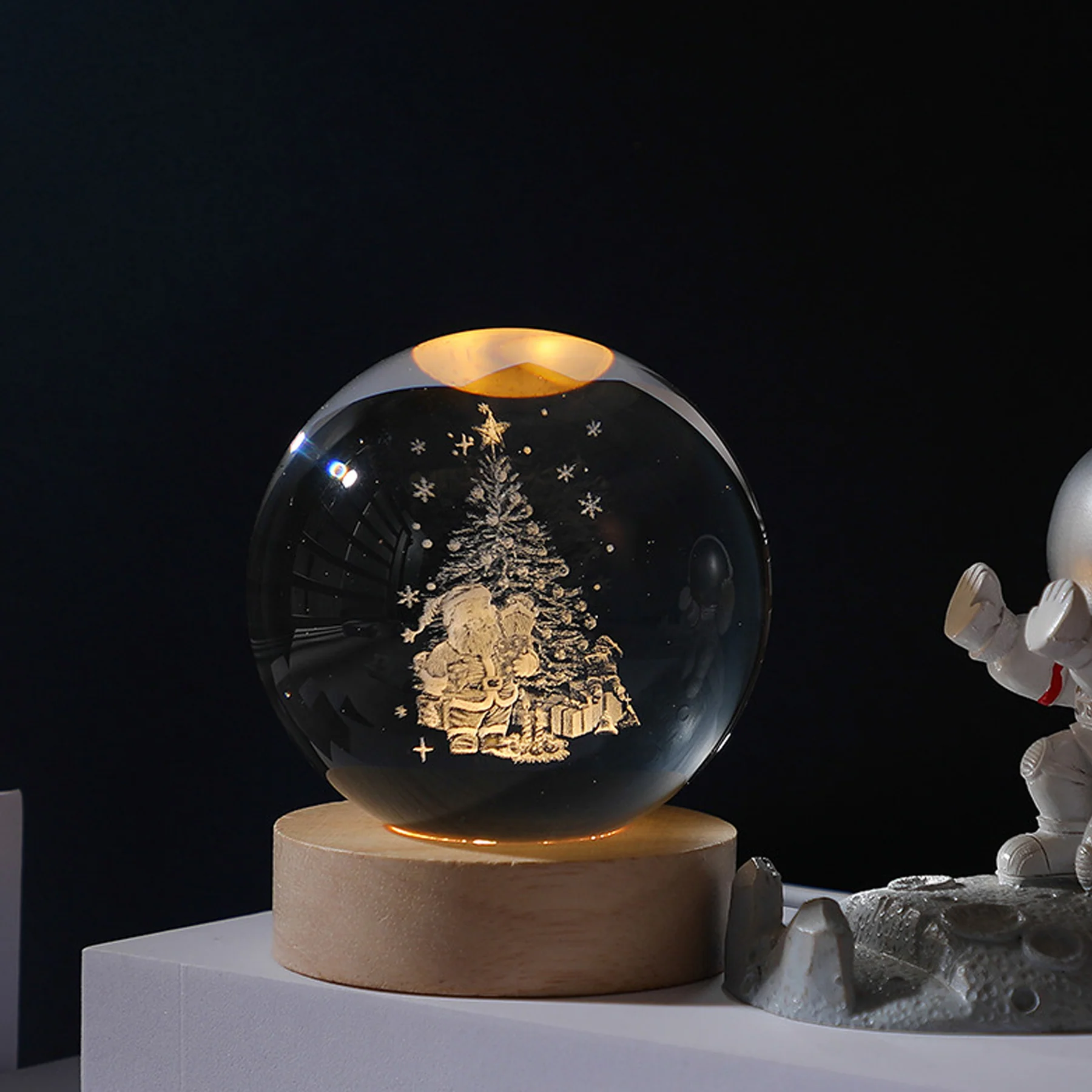 Customized 3D Engraved Crystal Ball Galaxy Night Light